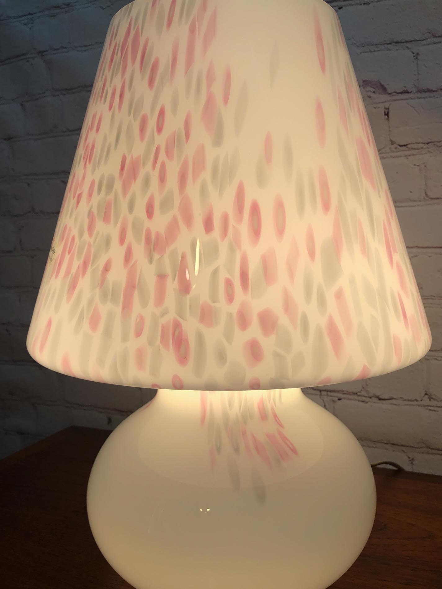 Murano Mushroom Lamp, Vetri Murano Mushroom Glass Lamp, Murano Confetti