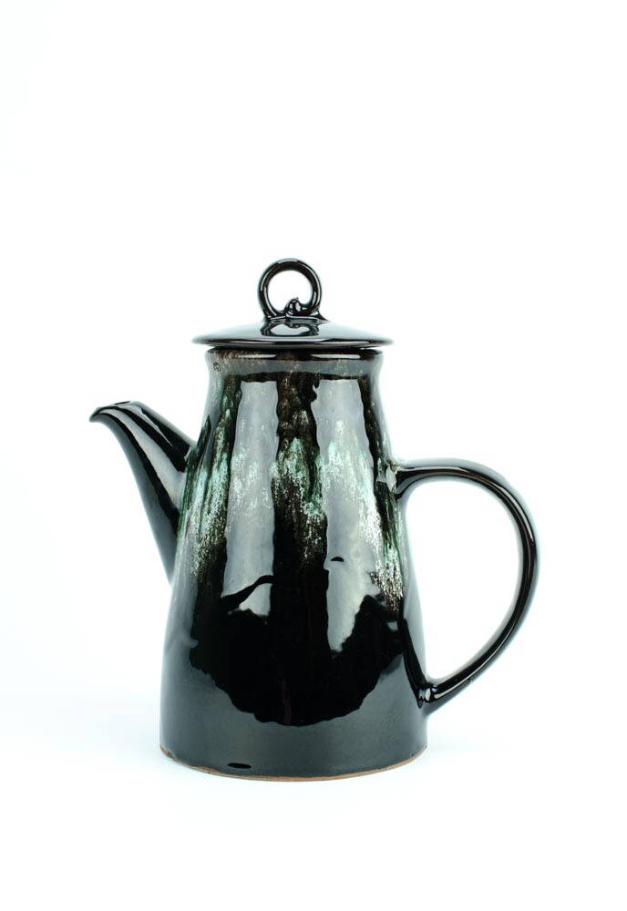 Mid Century Drip Glaze Coffee Pot, Royal Canadian Art Pottery, Mid