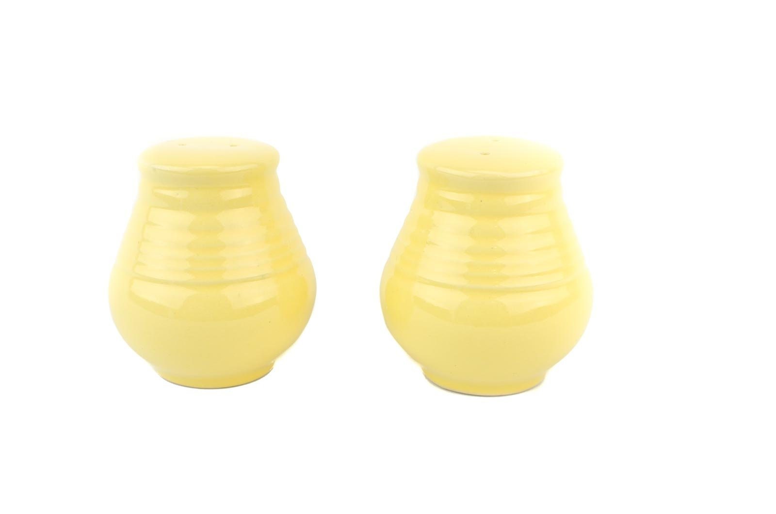 Bright Yellow Salt and Pepper Shakers, Mid Century Yellow Ceramic Salt Shakers