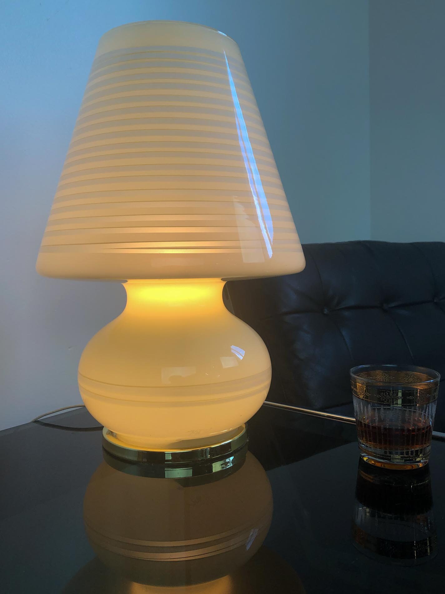 Murano Mushroom Lamp, Murano Swirl Lamp, Vetri Mushroom Table Lamp