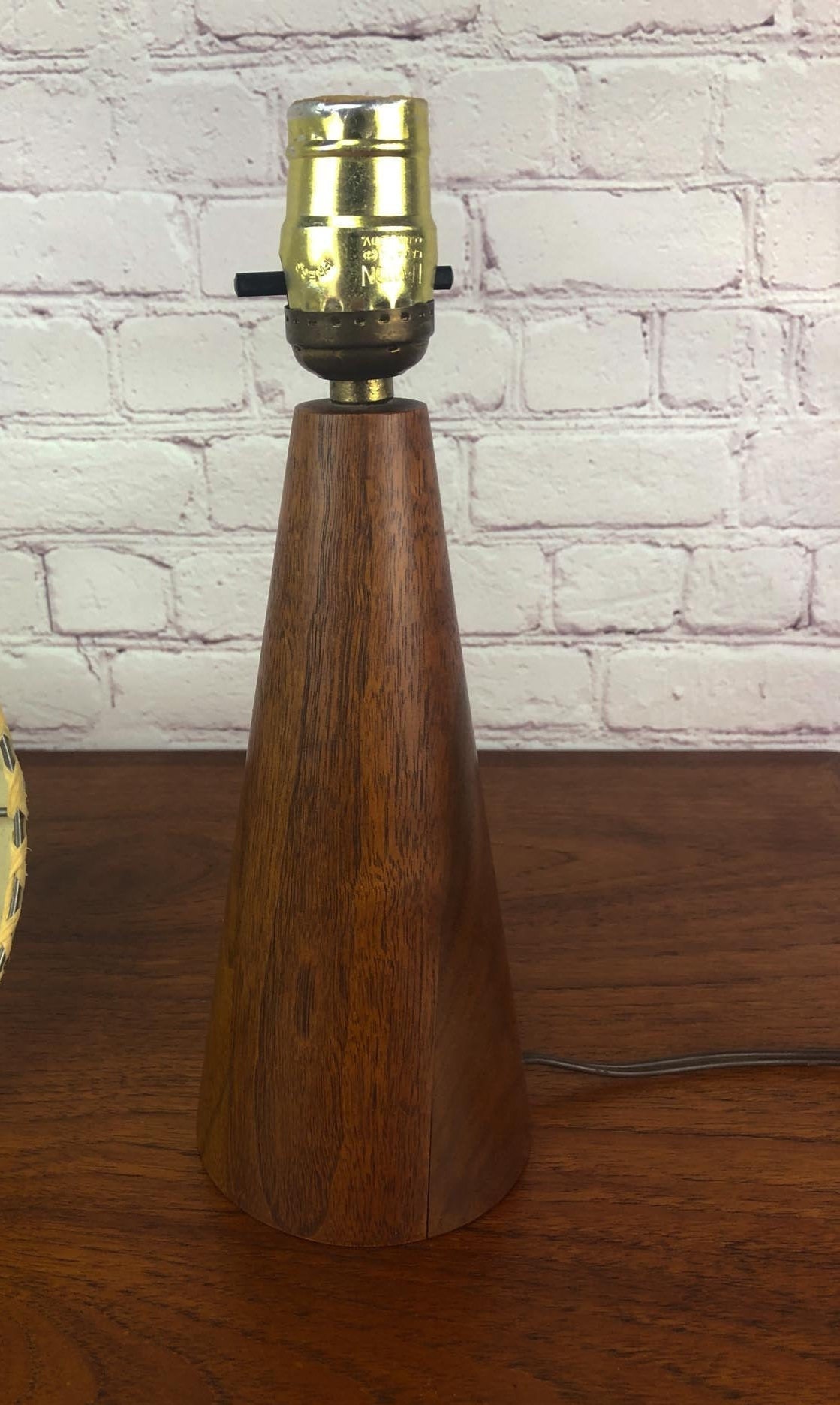 Teak Table Lamp, Mid Century Table Lamp, Tapered Teak Bedside Lamp
