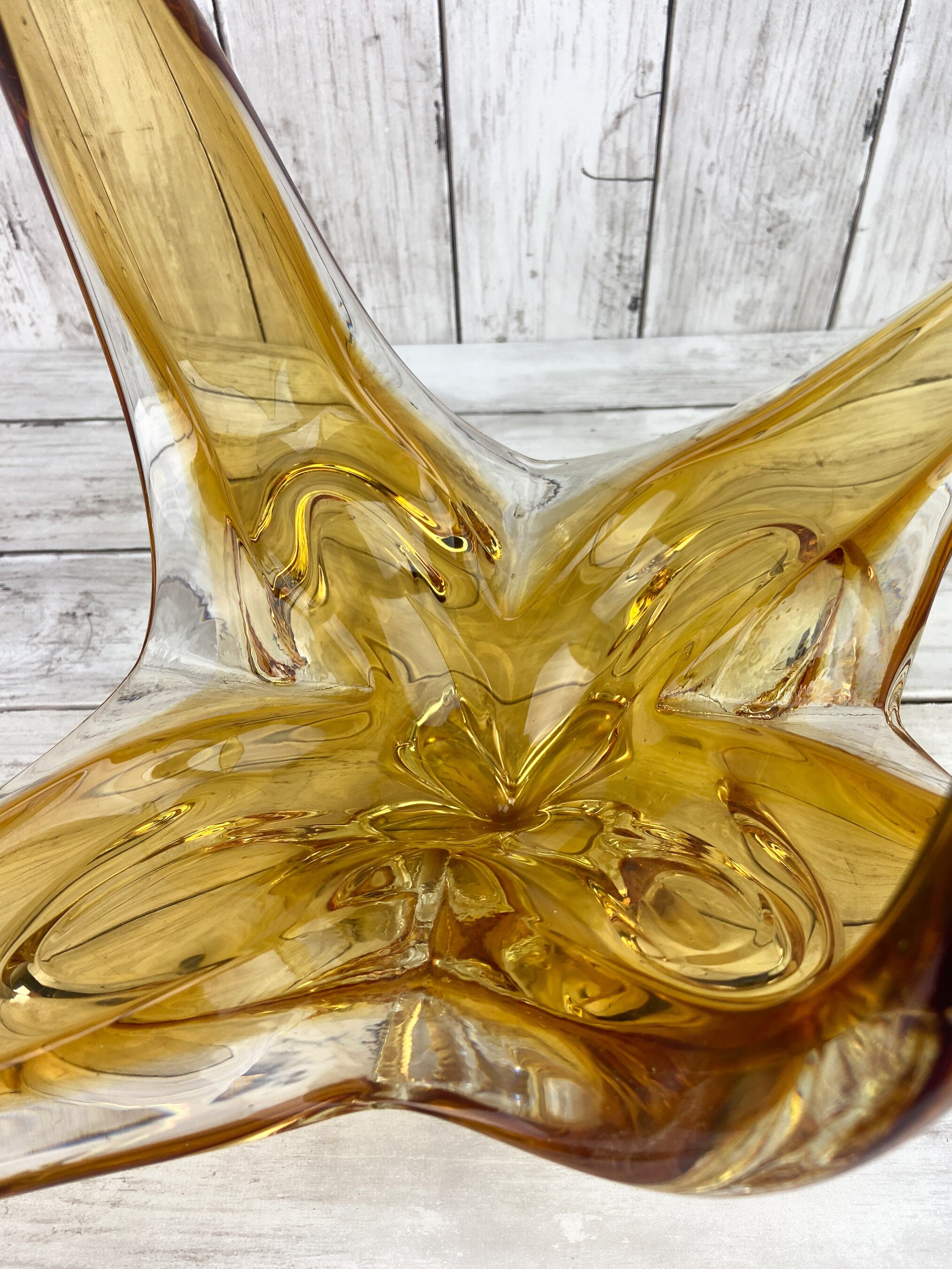 Mid Century Art Glass Chalet Glass Amber Art Glass Canadian Art Glass Lorraine Art Glass