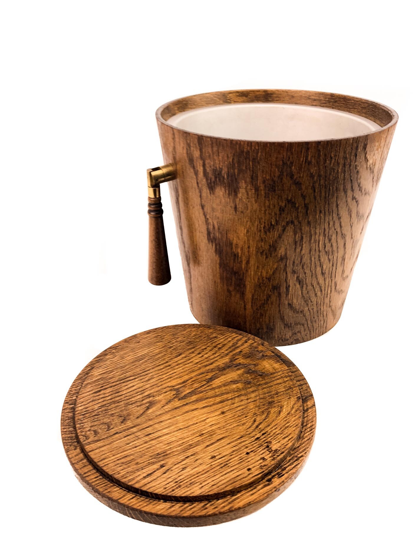 Vintage Wood Ice Bucket, Imperial Ice Bucket, KMC Wood Ice Bucket, Mid