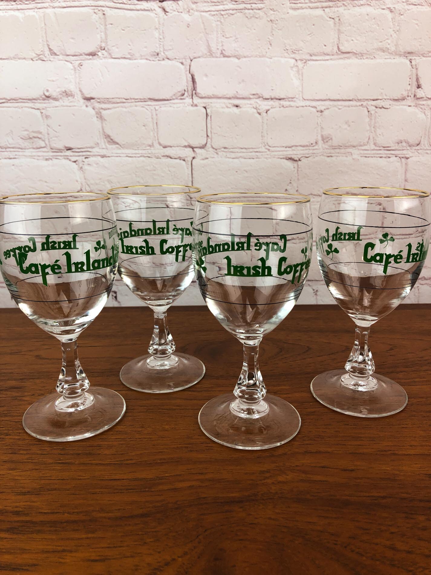 Vintage Irish Coffee Goblet Set(4), Irish Coffee Glasses, Cristal D