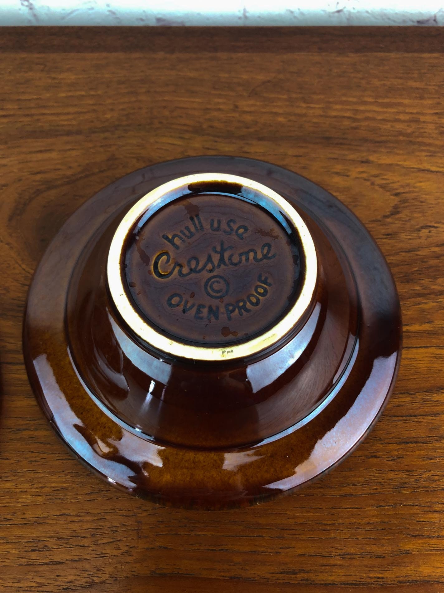 Hull Crestone Cereal Bowls (2), Hull Brown Drip Oven Proof USA Bowls