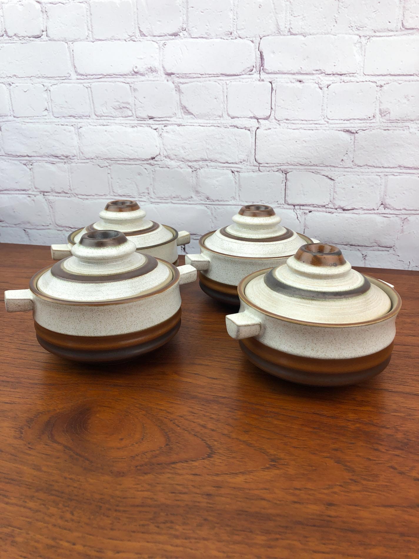 Lidded Soup Bowls(Set of 4), Denby Soup Bowls, Potters Wheel by Denby