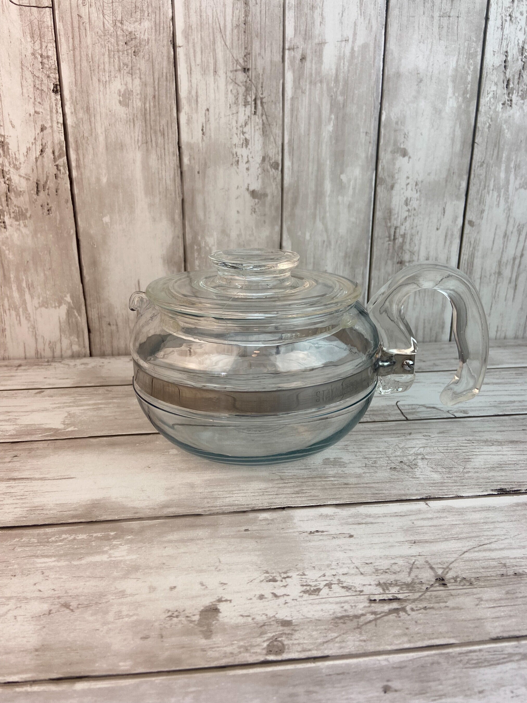 Pyrex Teapot Clear Glass Flameware Pyrex Flameware 8446 B