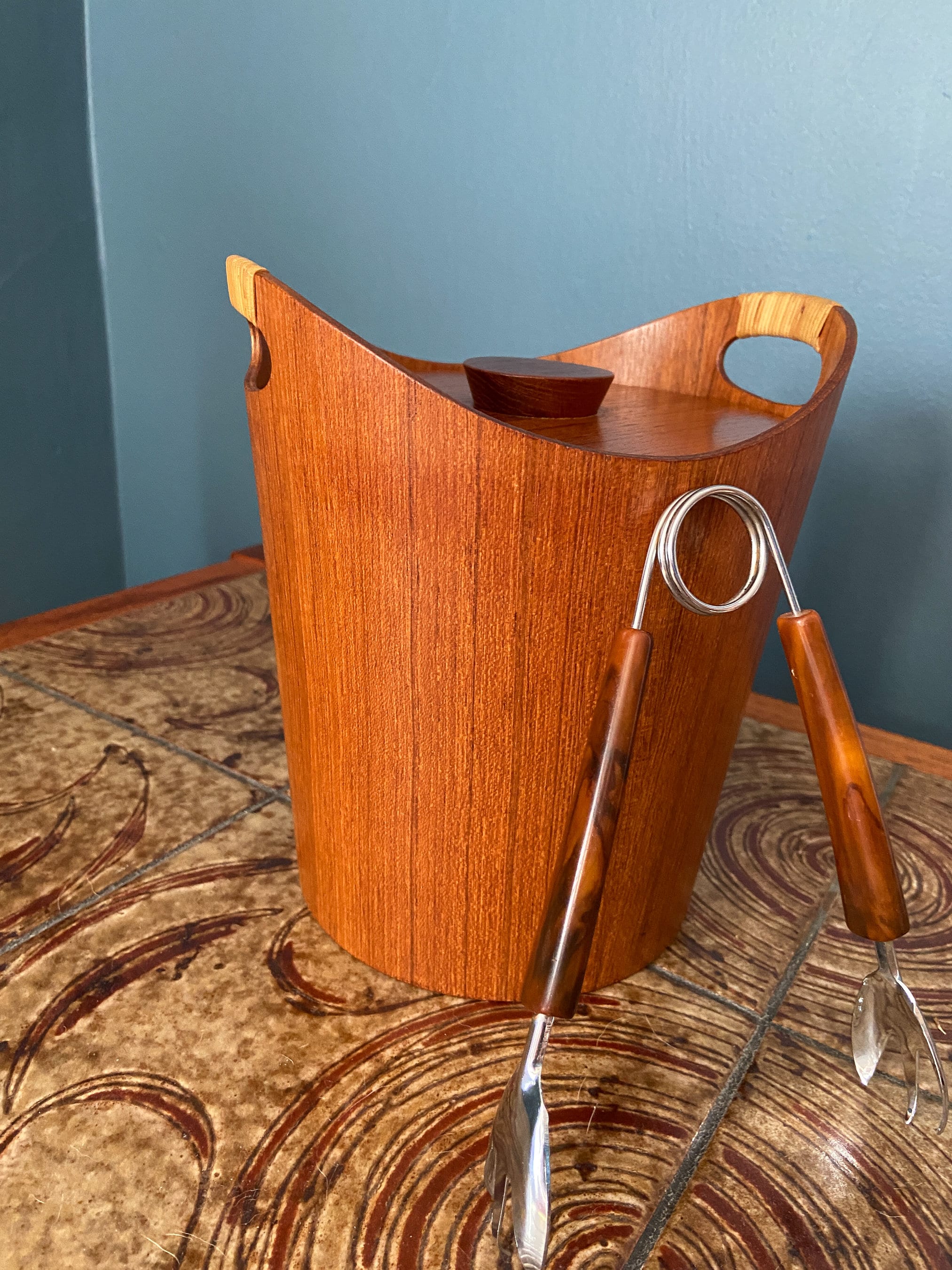 Teak Ice Bucket Vintage Teak Ice Bucket Mid Century Ice Bucket Vintage
