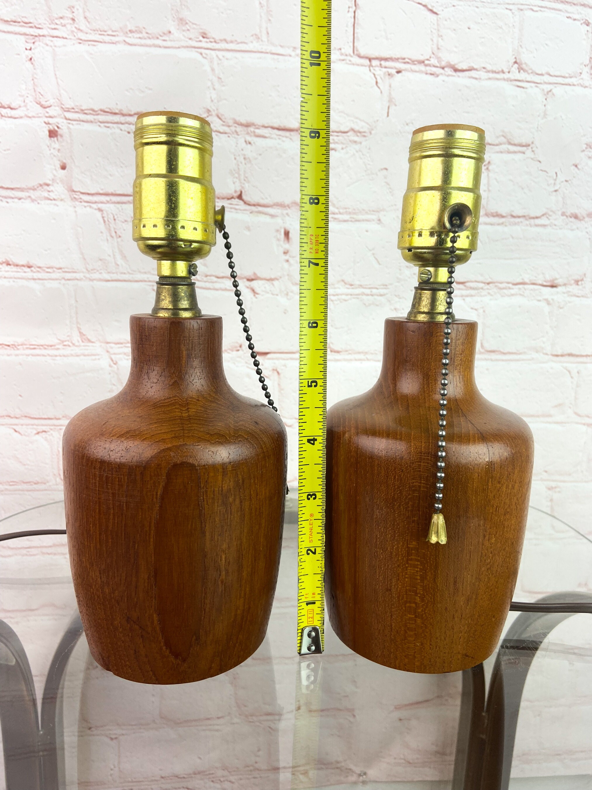 Danish Teak Table Lamps (PAIR), Mid Century Table Lamps, Solid Teak