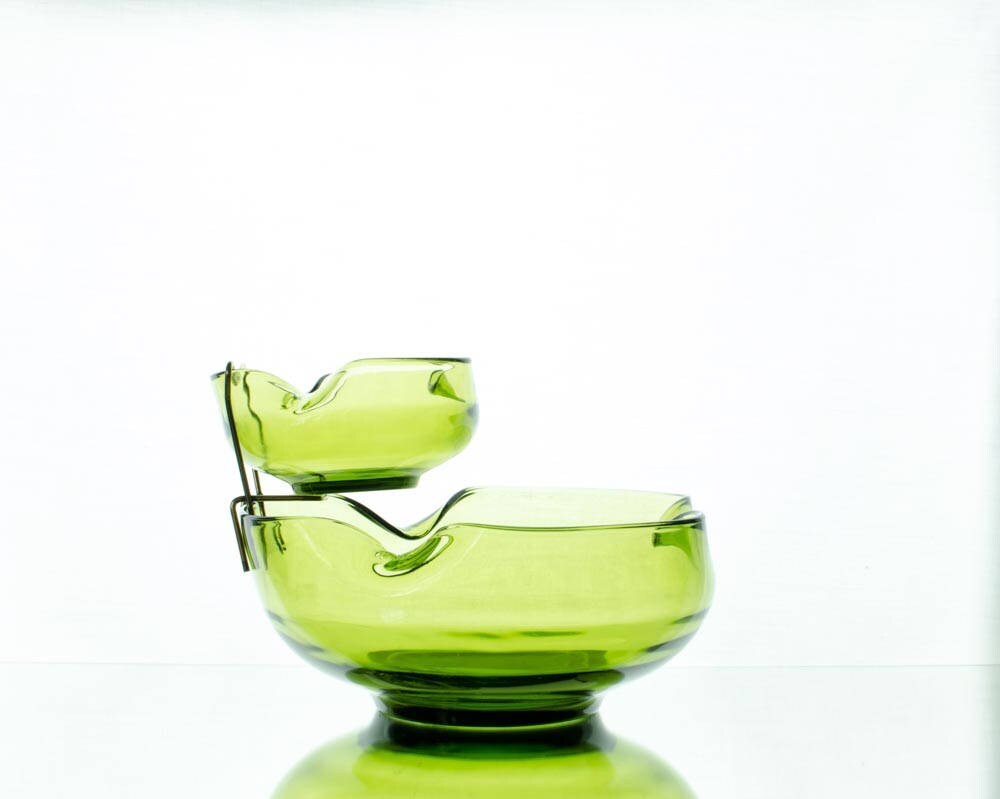 Mid Century Anchor Hocking Chip & Dip / Chip Dip Bowl / Chip Dip Set