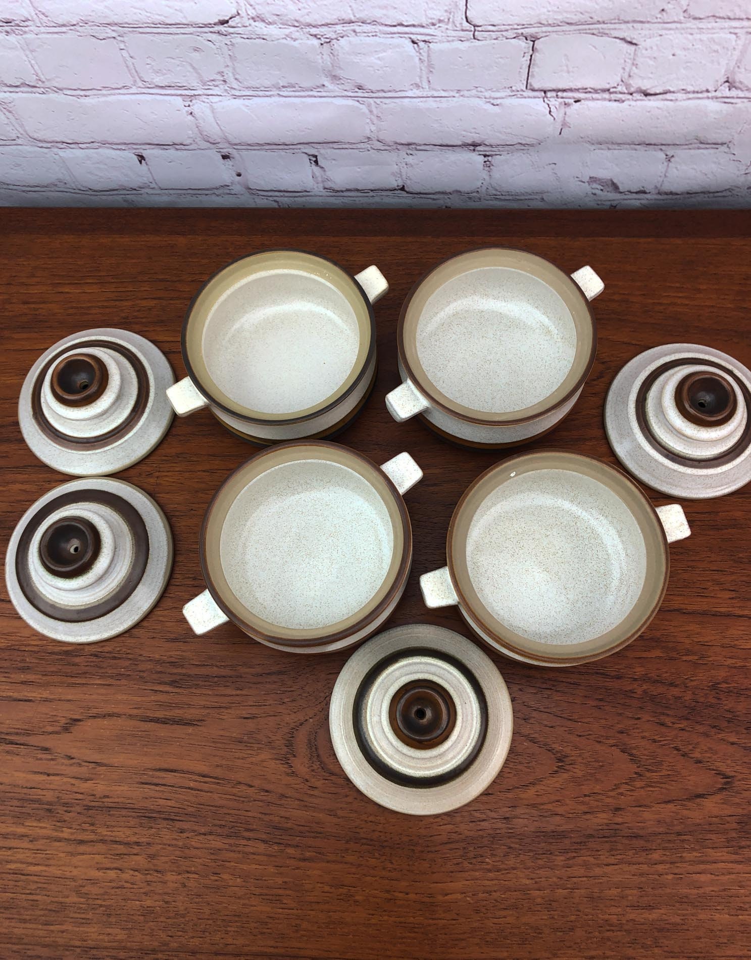 Lidded Soup Bowls(Set of 4), Denby Soup Bowls, Potters Wheel by Denby