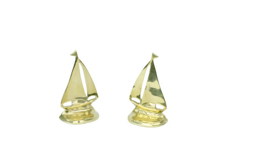 Brass Sailboat Bookends