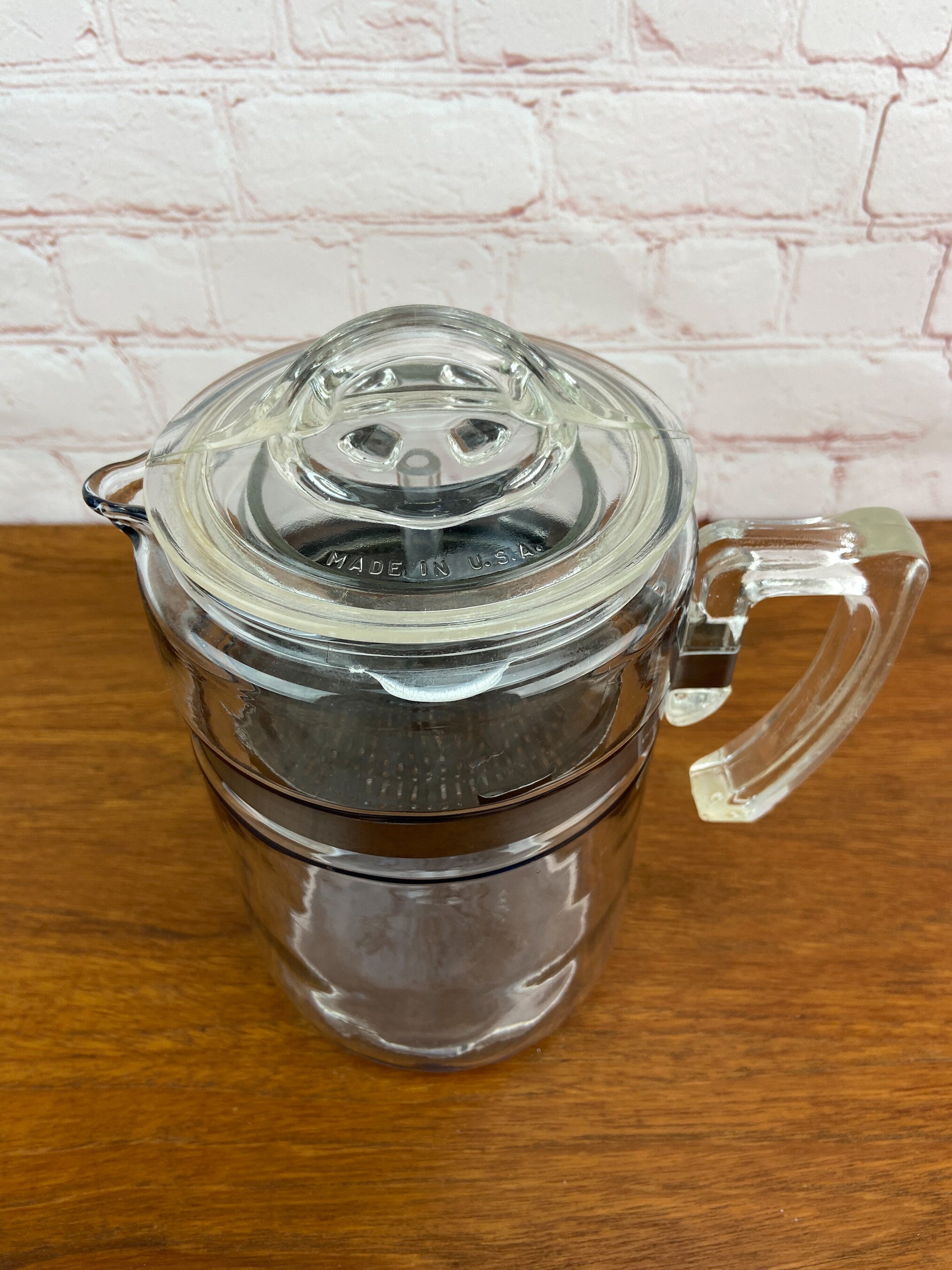 Pyrex Percolator 7826B, 6 Cup Percolator, Made in USA, 1950's