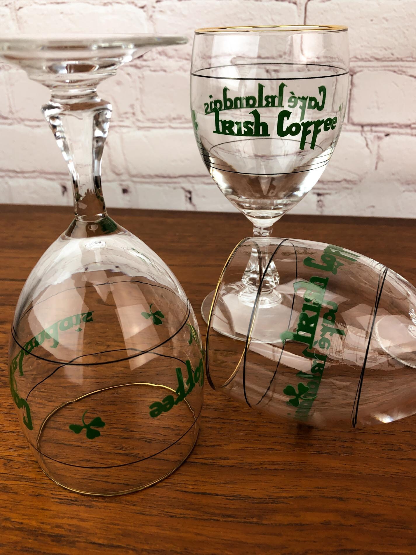 Vintage Irish Coffee Goblet Set(4), Irish Coffee Glasses, Cristal D