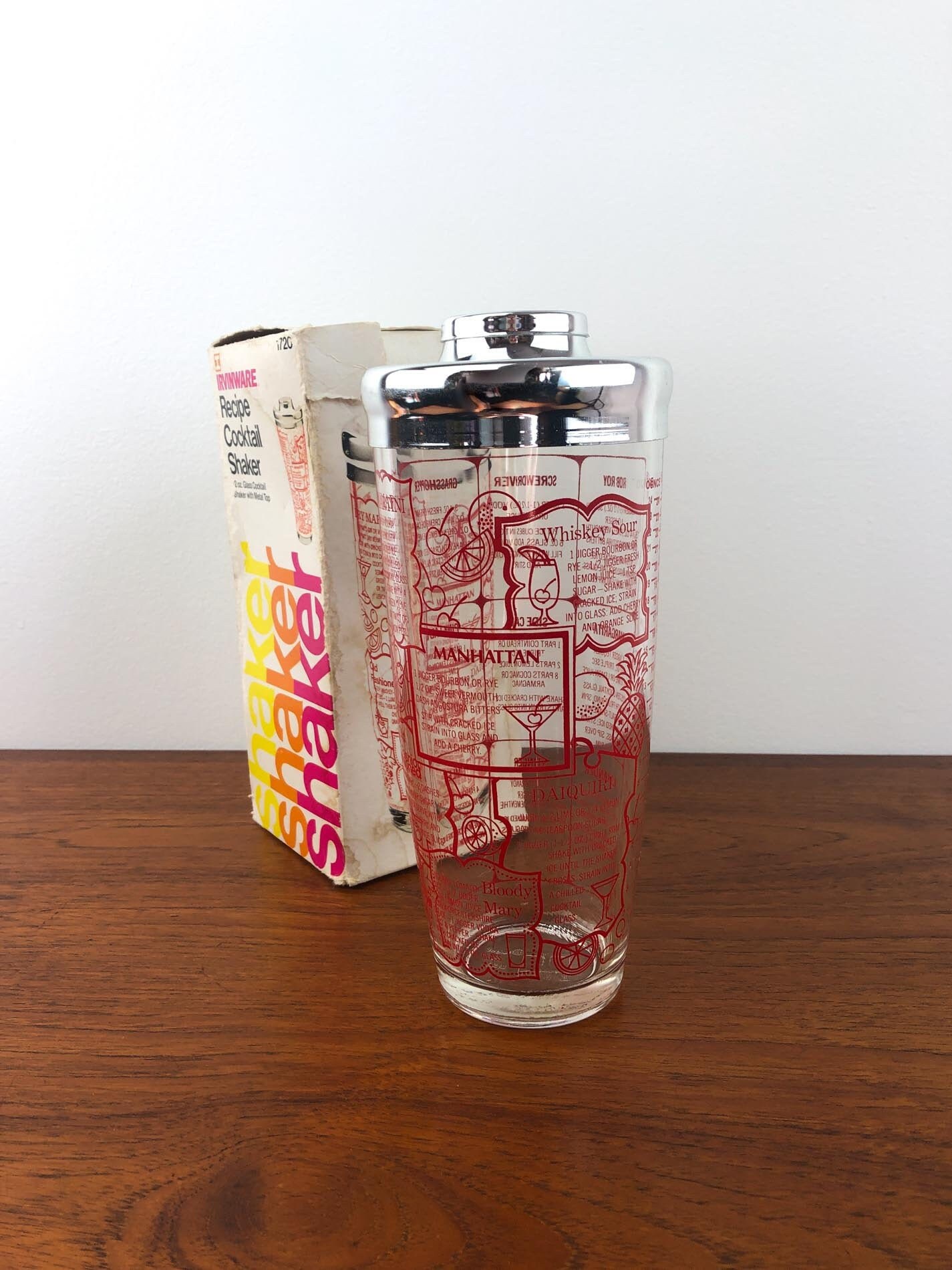 Irvinware Recipe Cocktail Shaker, Vintage Cocktail Shaker, Mid Century