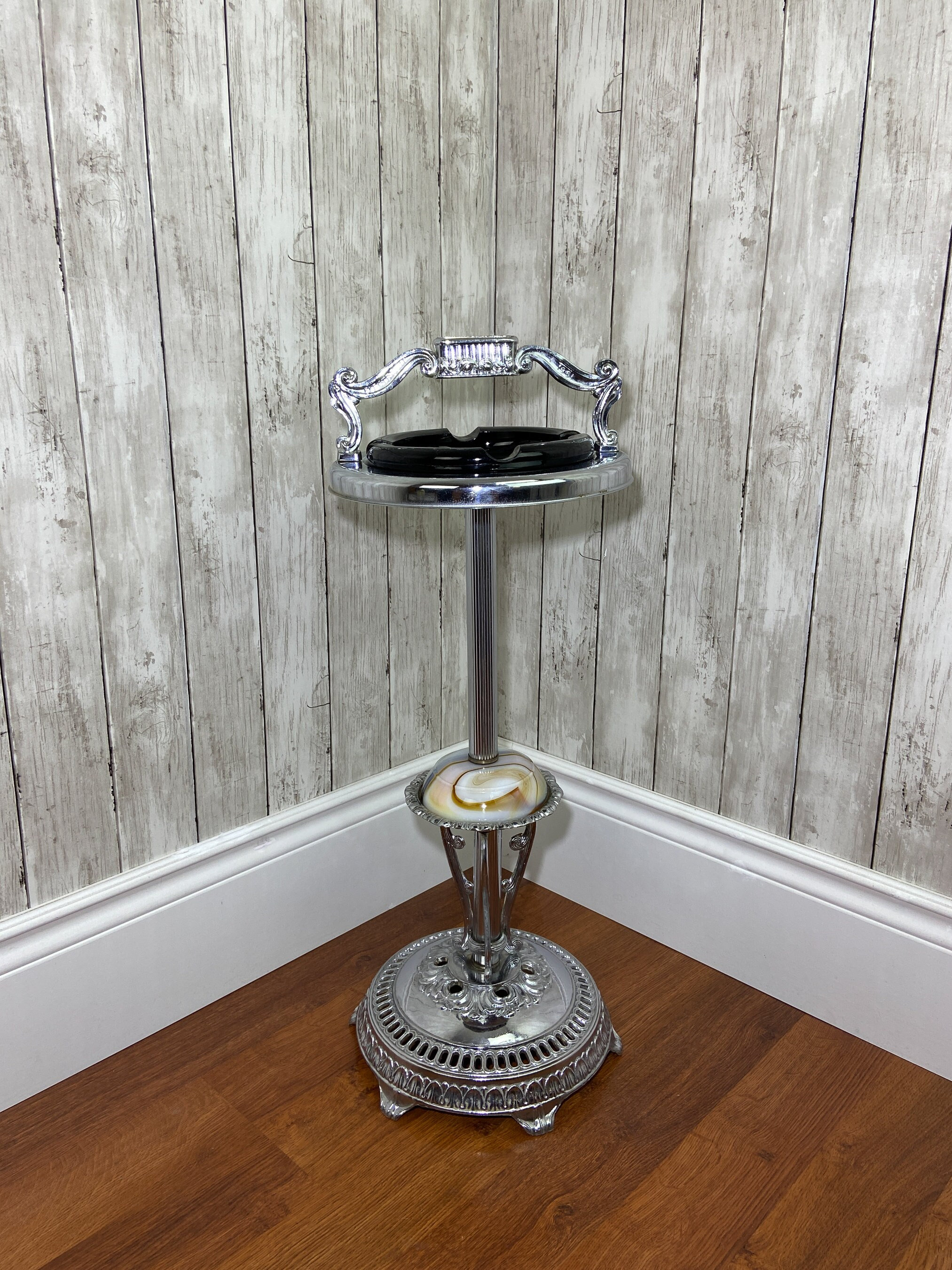 Vintage Standing Ashtray Vintage Chrome Ashtray Ashtray Stand Vintage