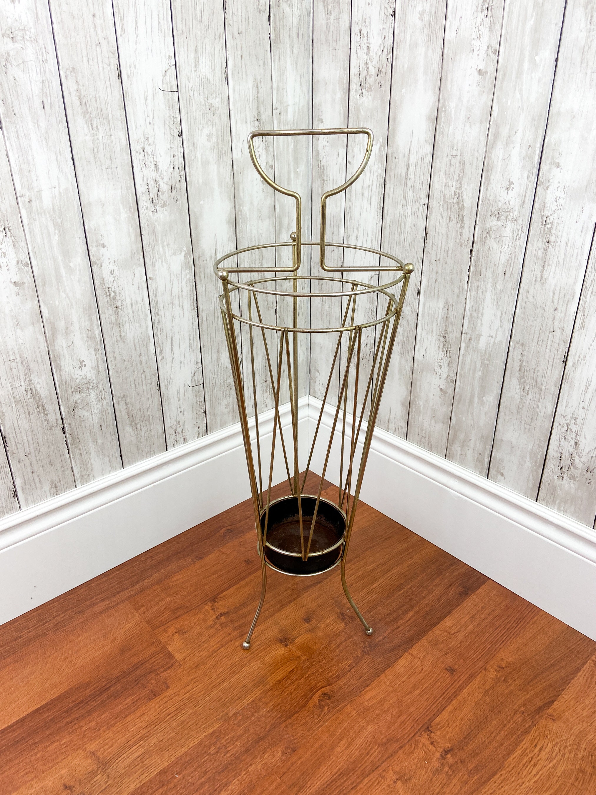 Vintage Umbrella Stand Mid Century Umbrella Stand Brass Umbrella Stand