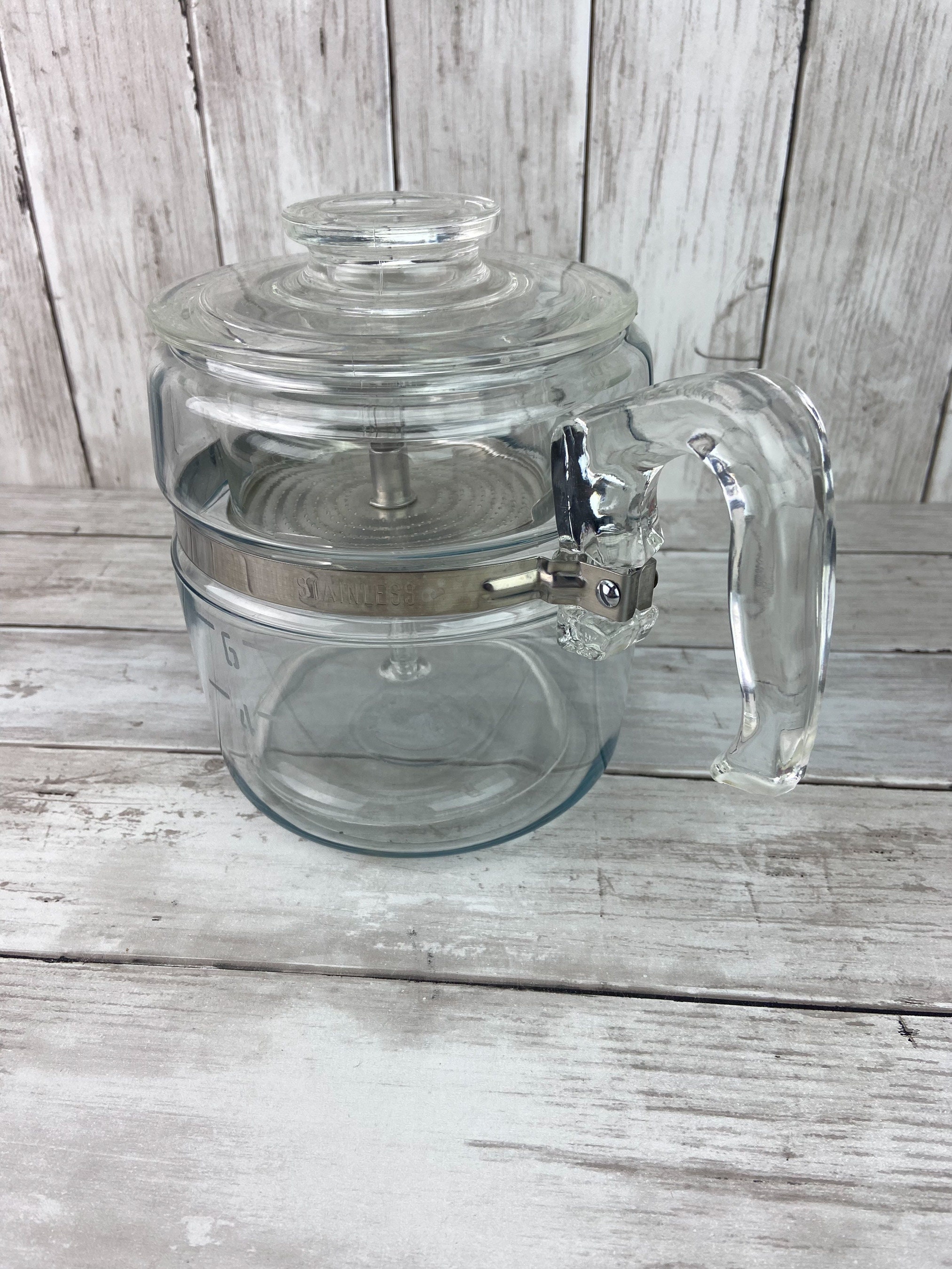 Pyrex 6 Cup Percolator Clear Glass Percolator 7756B Pyrex Flameware