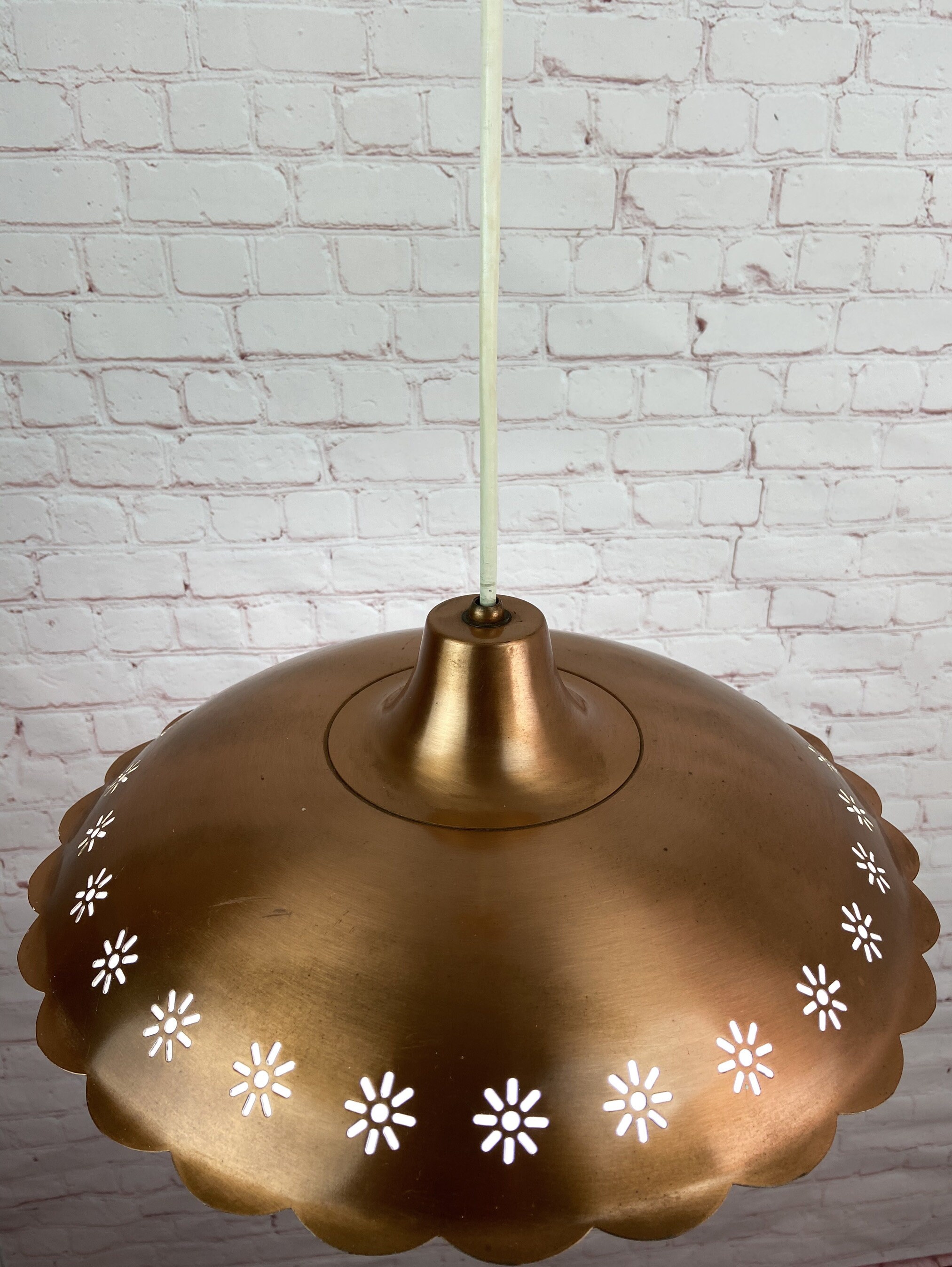 Retractable Ceiling Light, Flying Saucer Ceiling Light, Vintage Pull Down Ceiling Light, Mid