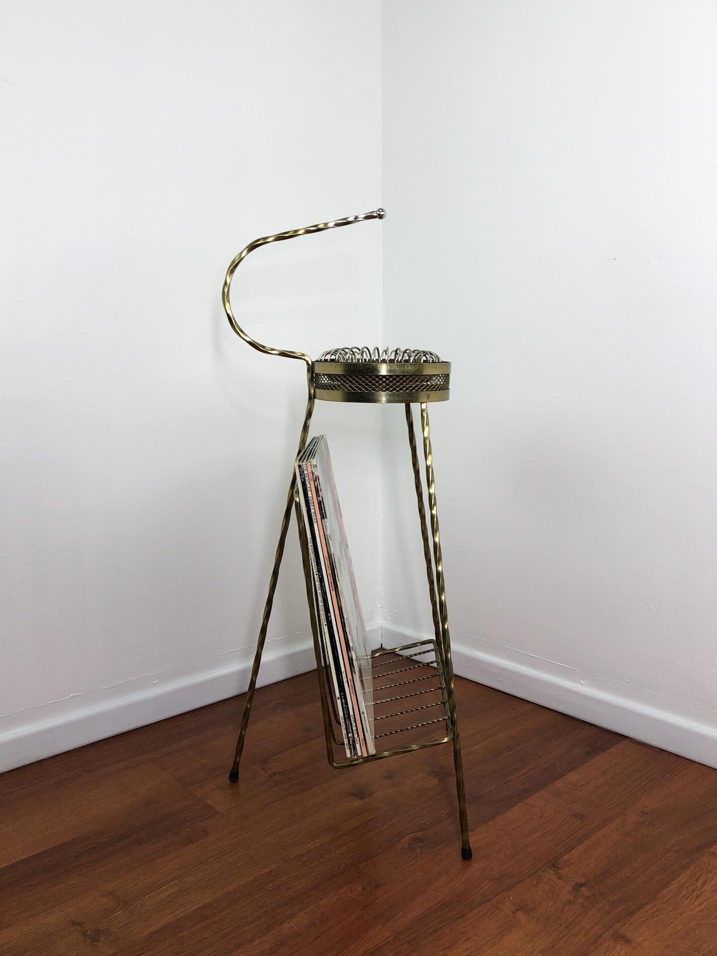 Ashtray Stand, LP Stand, Standing Ashtray, Magazine Rack, Mid Century Ashtray Stand