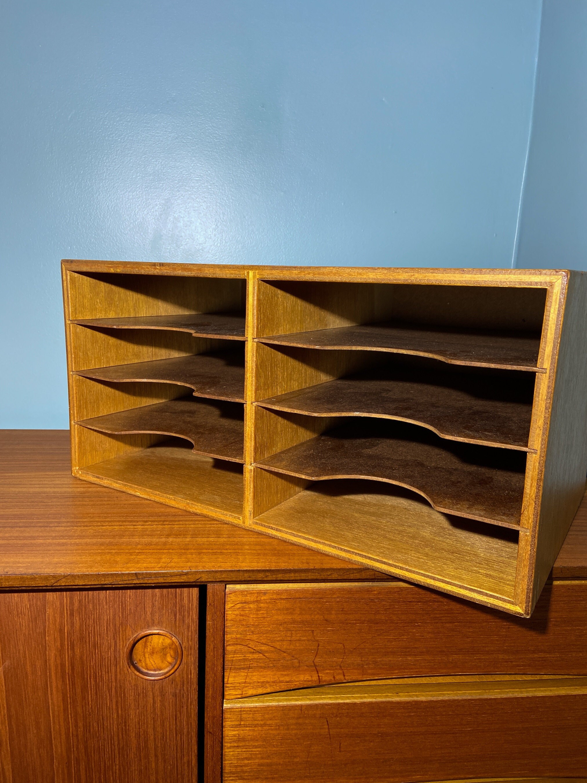 Teak File Teak Filing Mid Century Letter Holder Teak Register