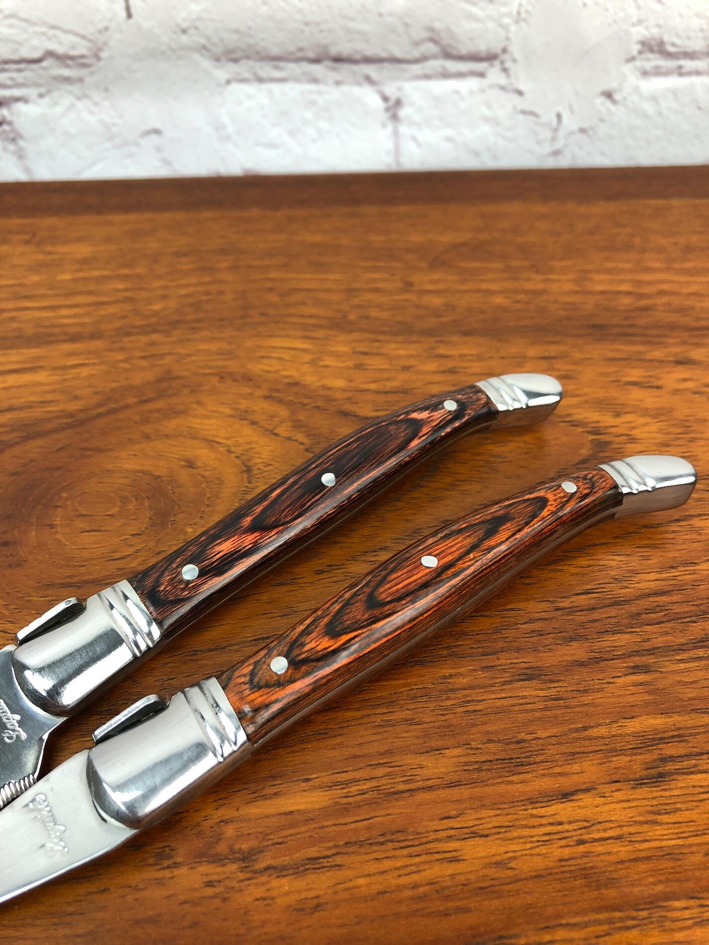 Laguiole Cheese Knife and Fork, Laguiole France, De Laguiole