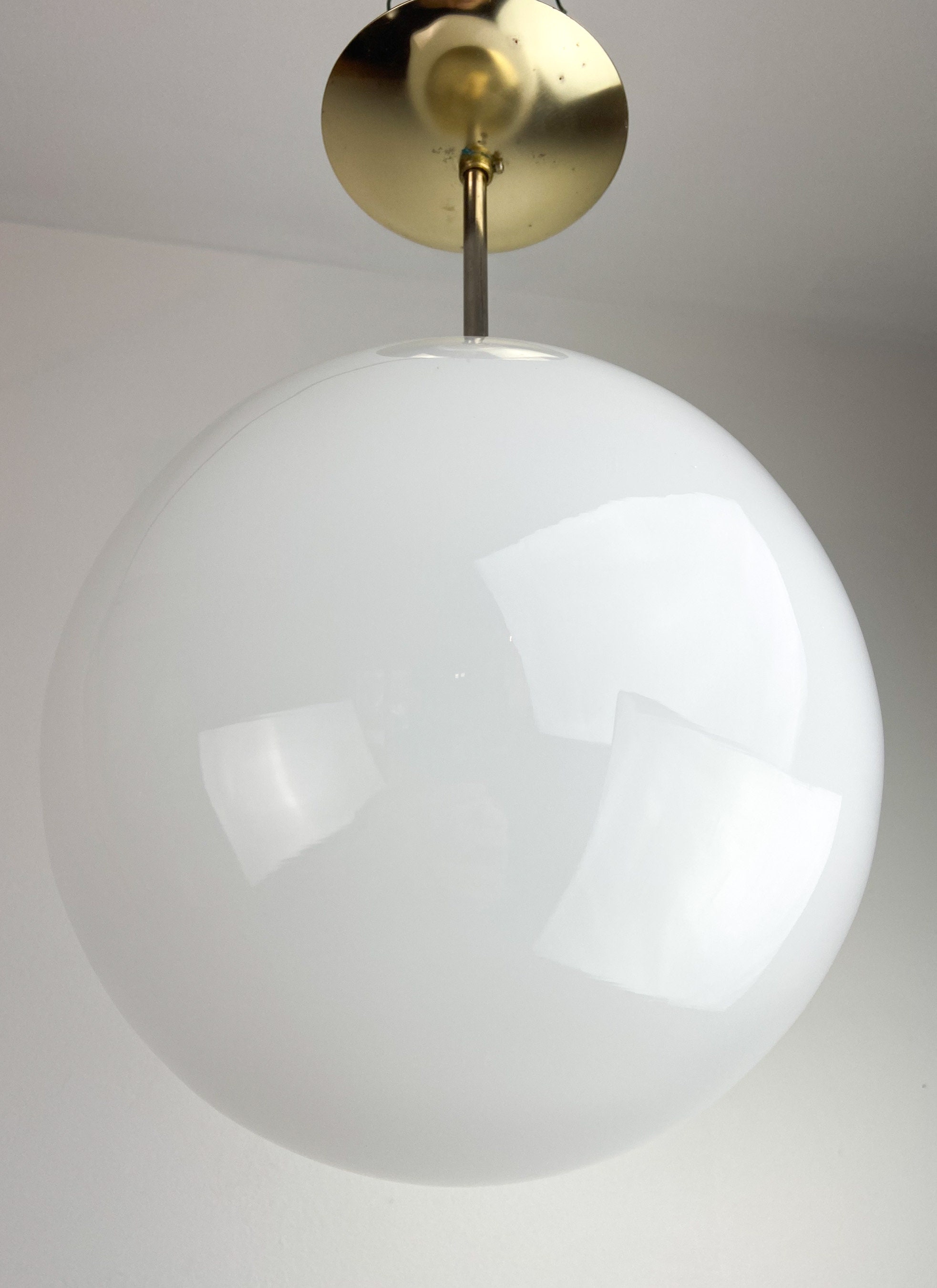 Mid Century Light Fixture. MCM Post Modern Ceiling Pendant Globe Light