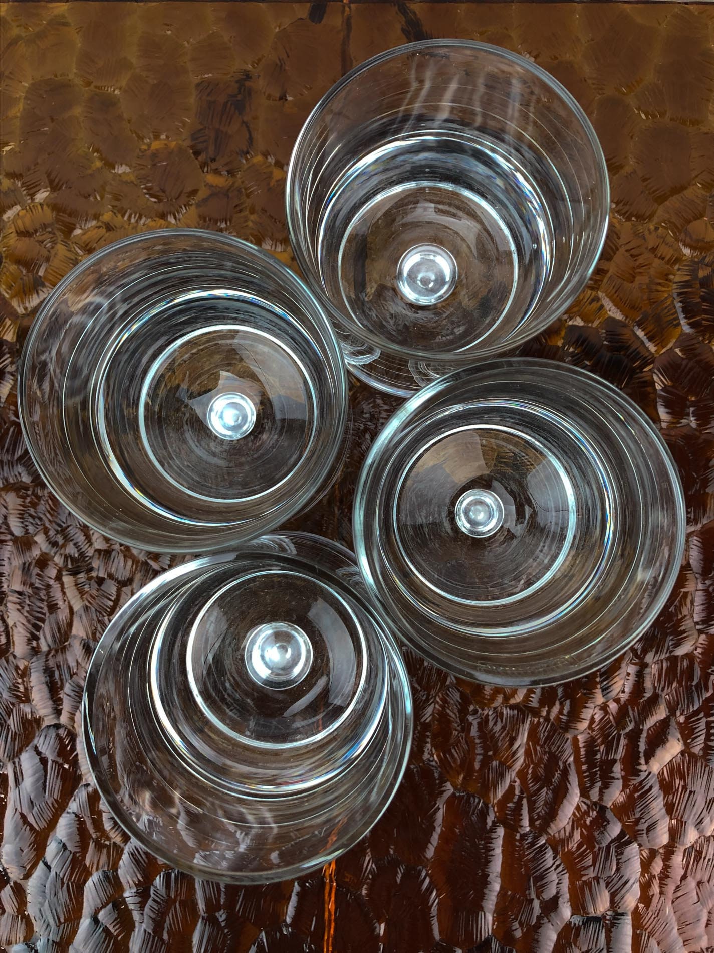 Crystal Whisky Glasses(Set of Four), Krosno Poland, Suspended Bubble