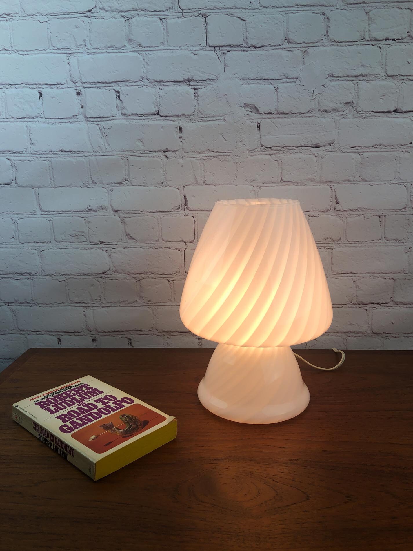 Murano Mushroom Lamps, Murano Mushroom Glass Lamps, Murano Swirl