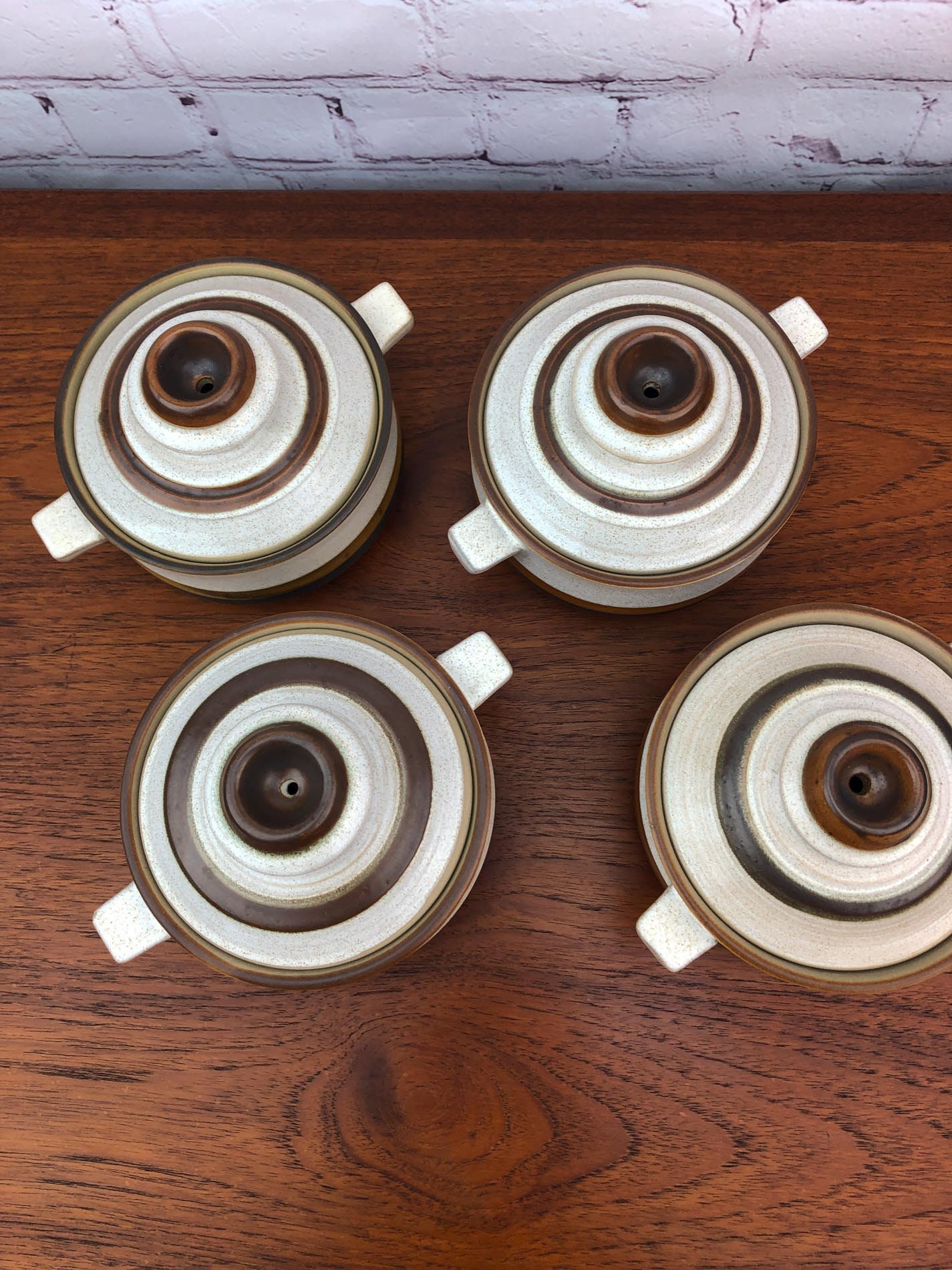 Lidded Soup Bowls(Set of 4), Denby Soup Bowls, Potters Wheel by Denby