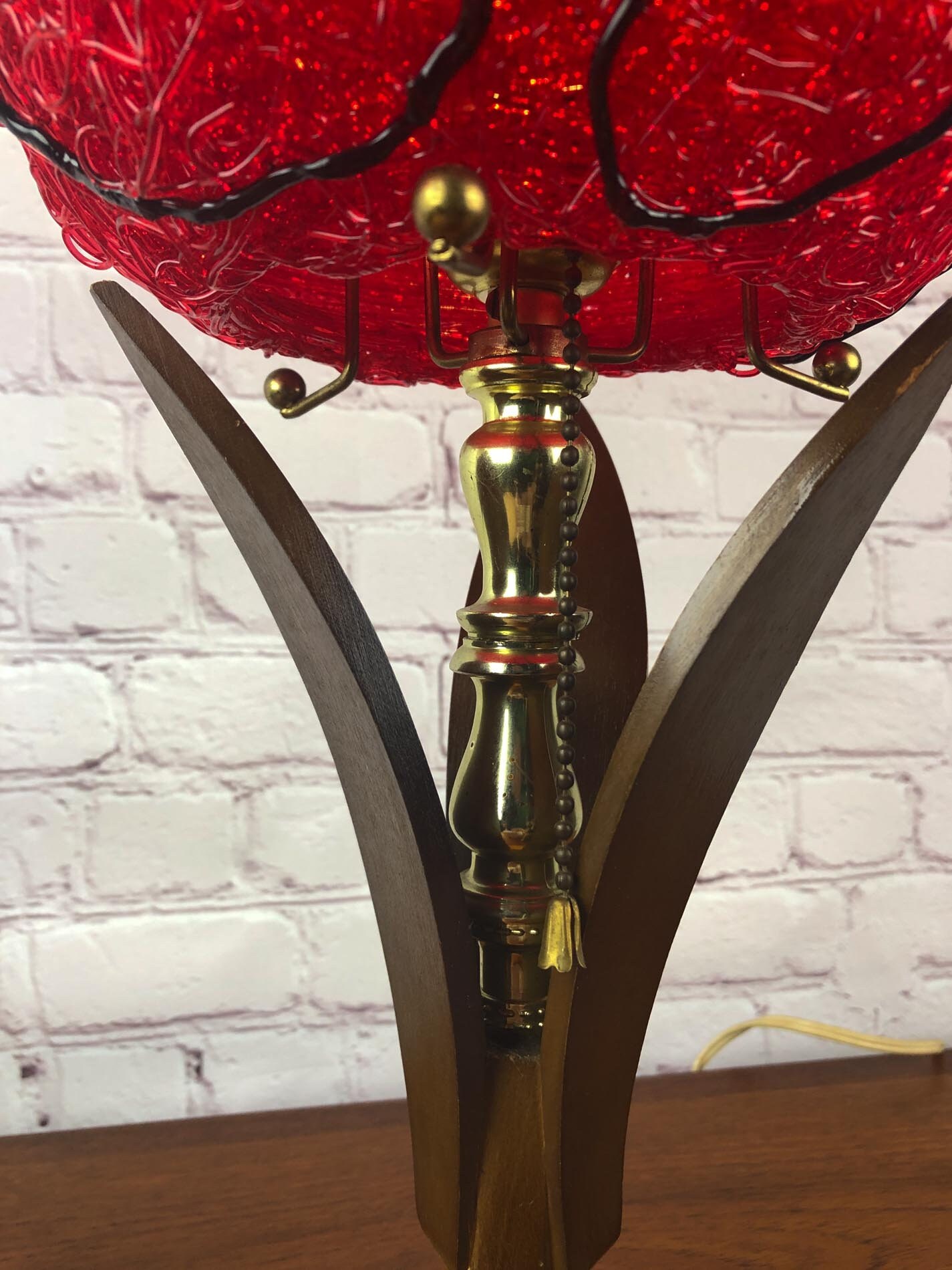 Lucite Table Lamp, Spaghetti Lucite Table Lamp, Vintage Lucite Lamp