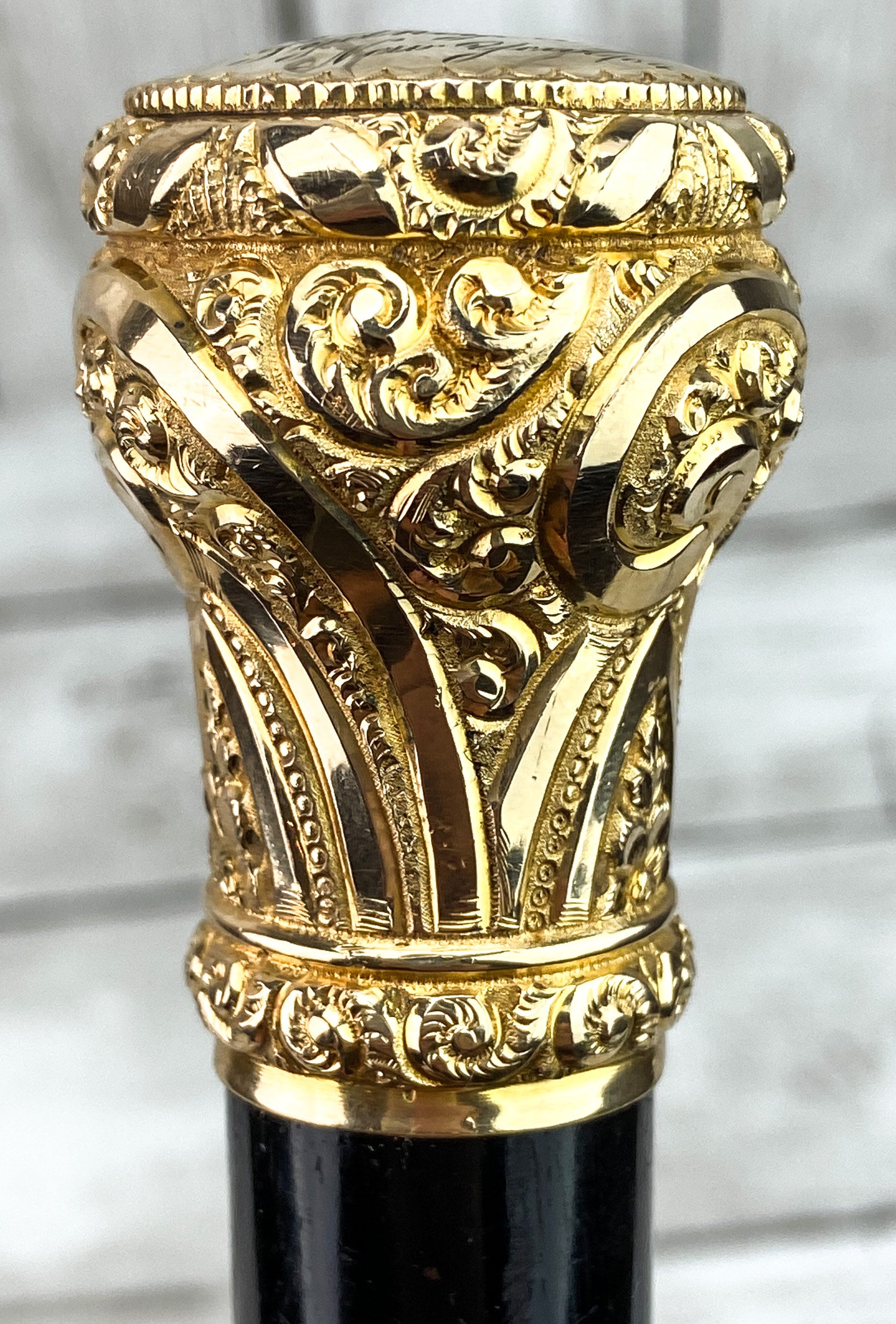 Antique Walking Cane Sydney Mines Gift 1904 Walking Cane Nova Scotia Mines Gold Cane