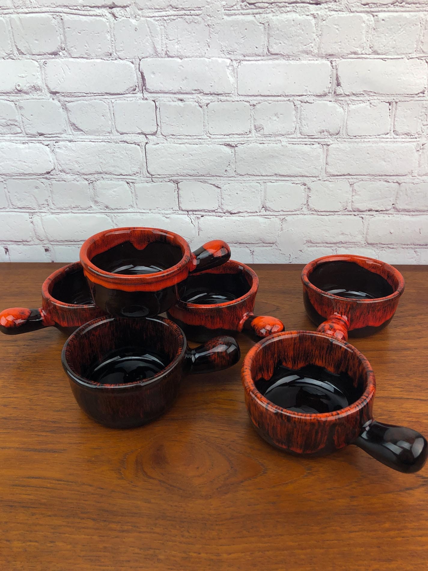 Evangeline Drip Glaze Soup Bowls, Evangeline Ware (SET of SIX), Mid