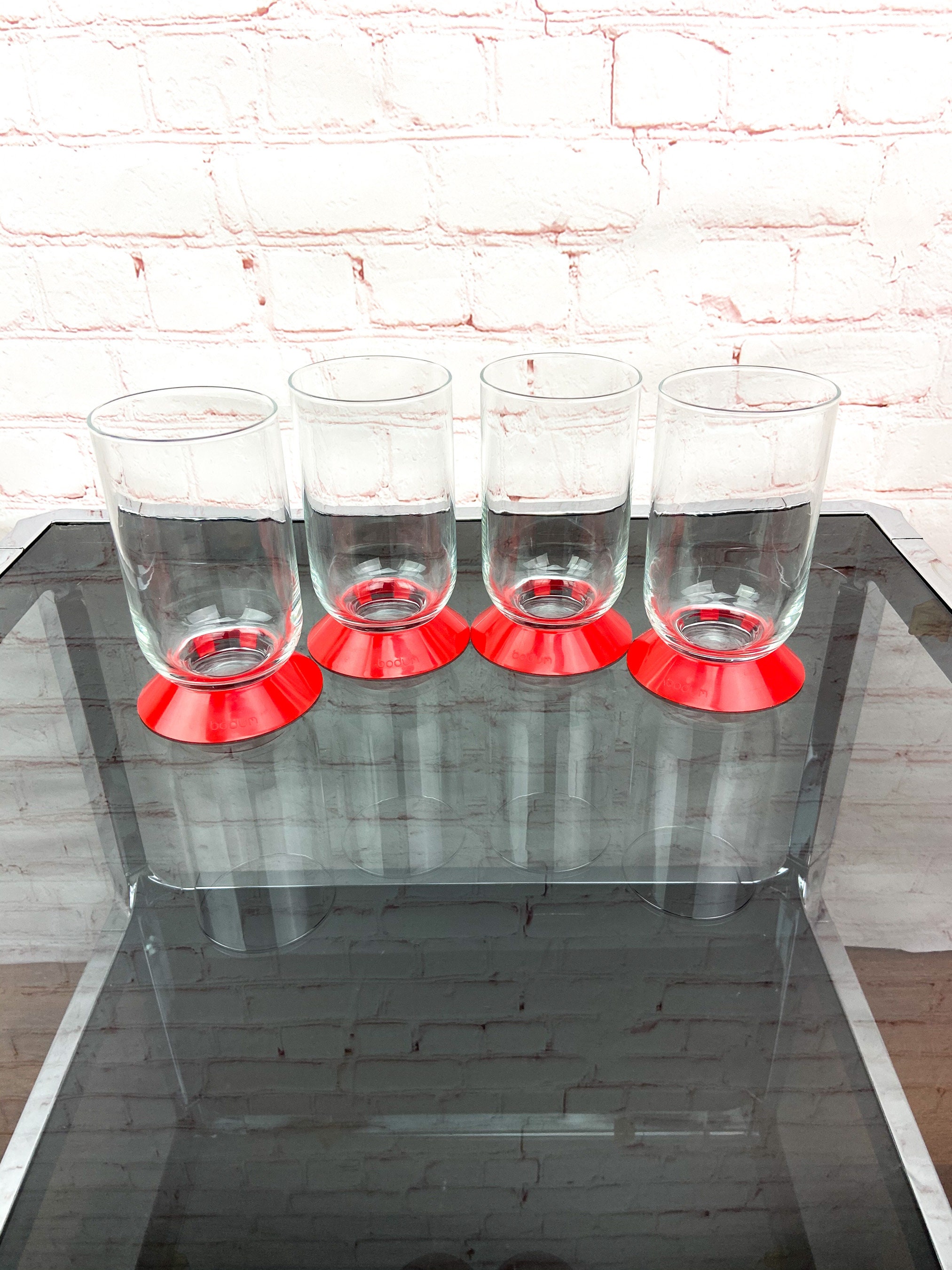 Bodum Glasses, Orange Base Bodum Glasses, Bodum Switzerland Glasses
