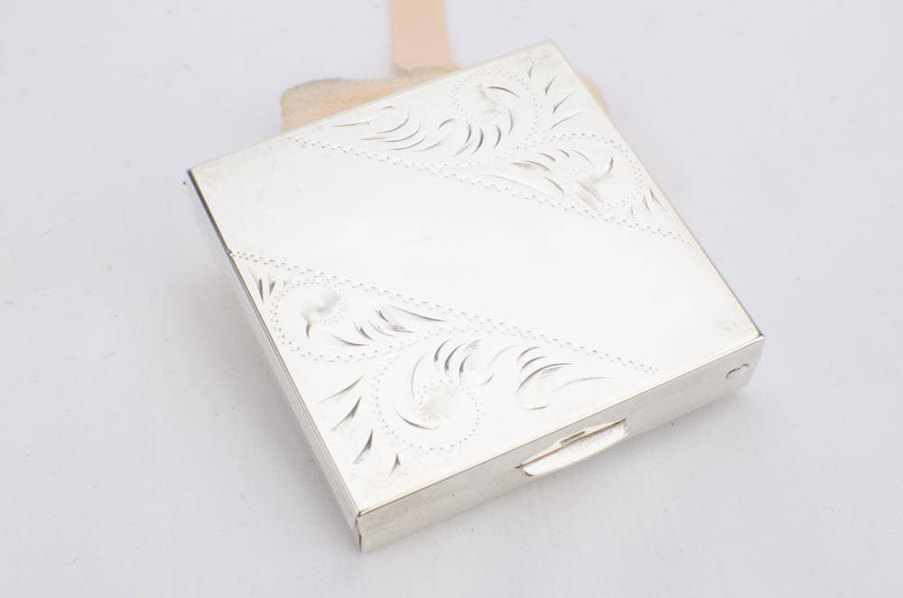 Sterling Silver Compact Mirror / Art Nouveau Compact by Dorel, Montreal