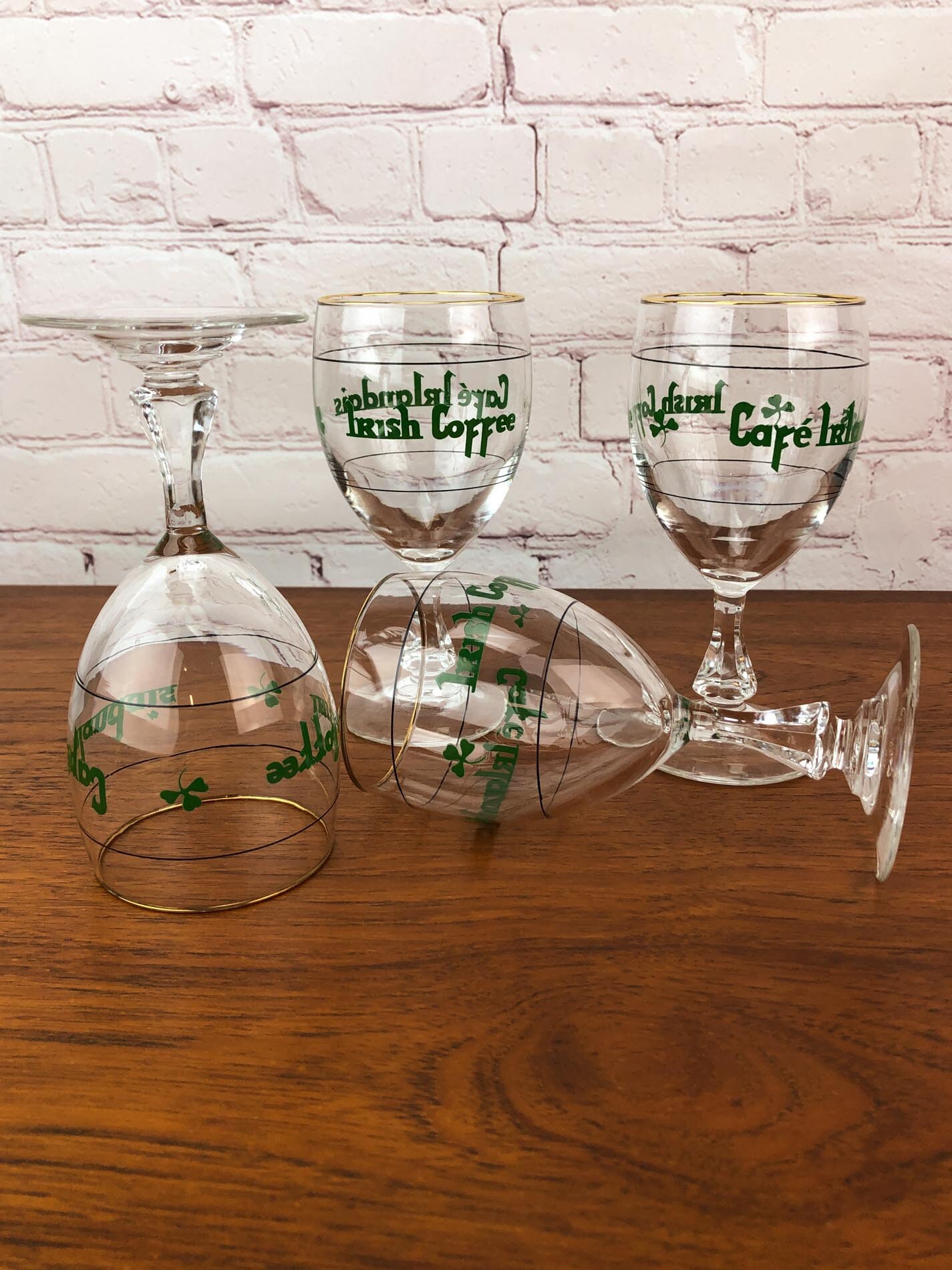 Vintage Irish Coffee Goblet Set(4), Irish Coffee Glasses, Cristal D