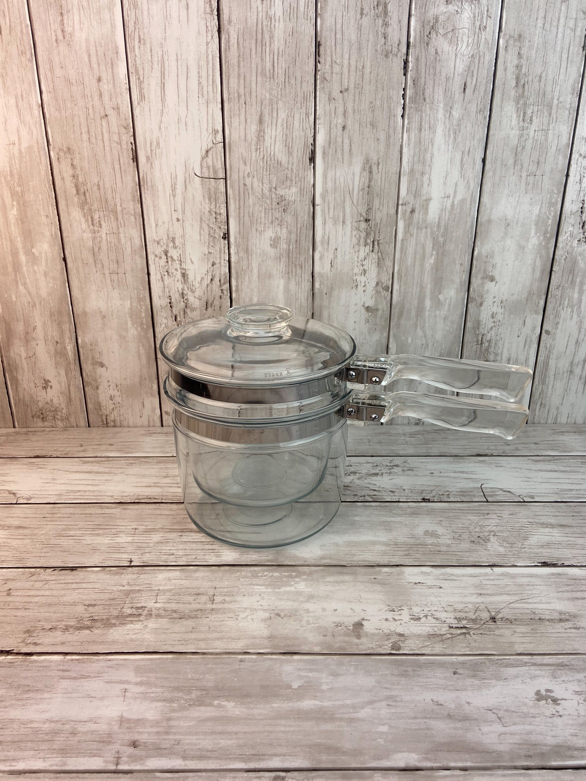 Pyrex Double Boiler Flameware Vintage Pyrex Glass Glass Double Boiler