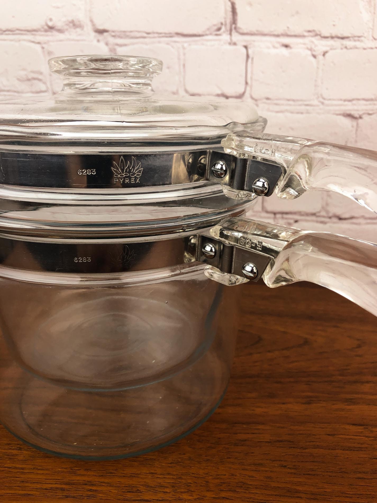 Pyrex Double Boiler, Flameware Double Boiler, Vintage Pyrex Boiler