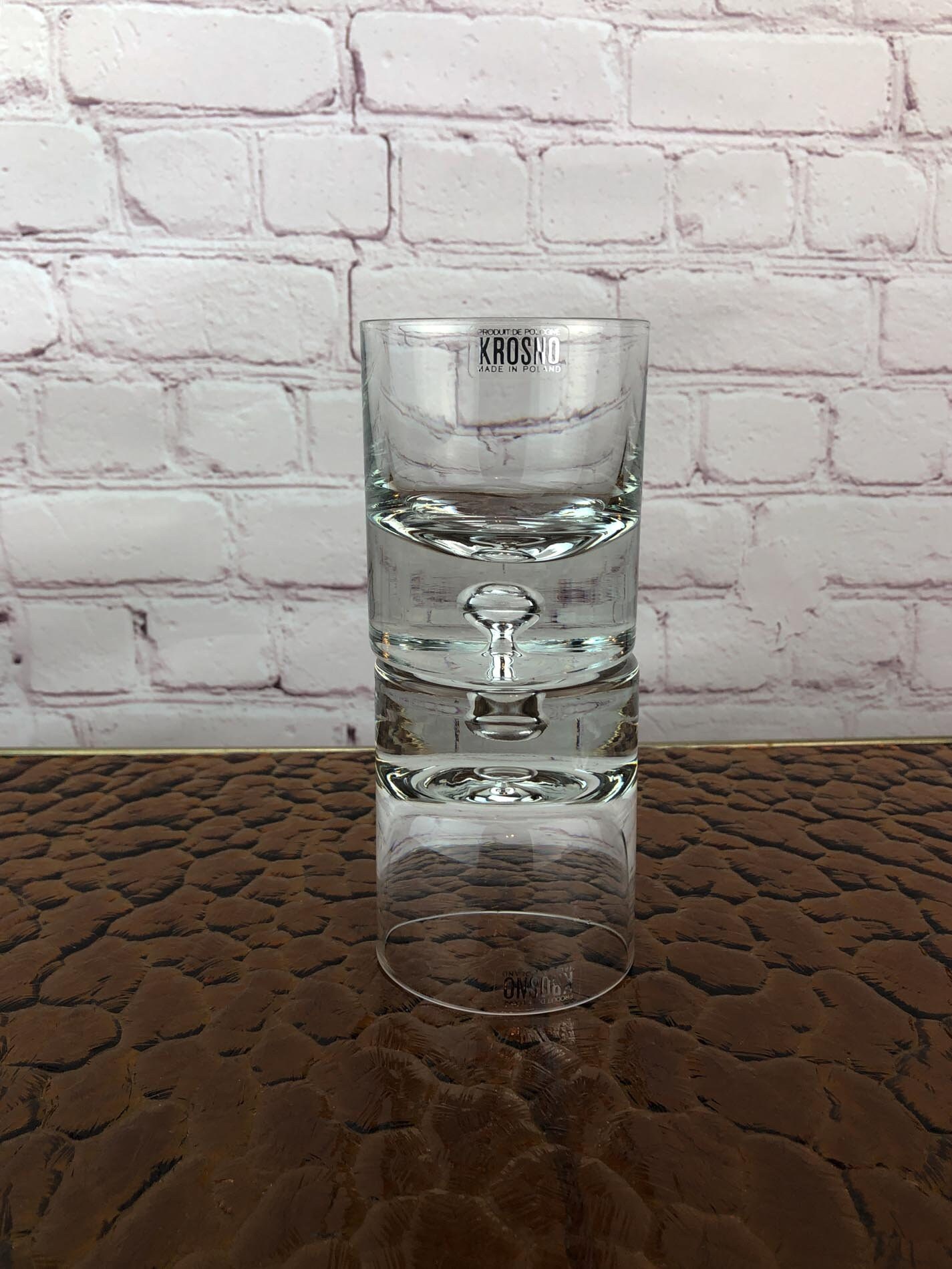 Crystal Whisky Glasses(Set of Four), Krosno Poland, Suspended Bubble