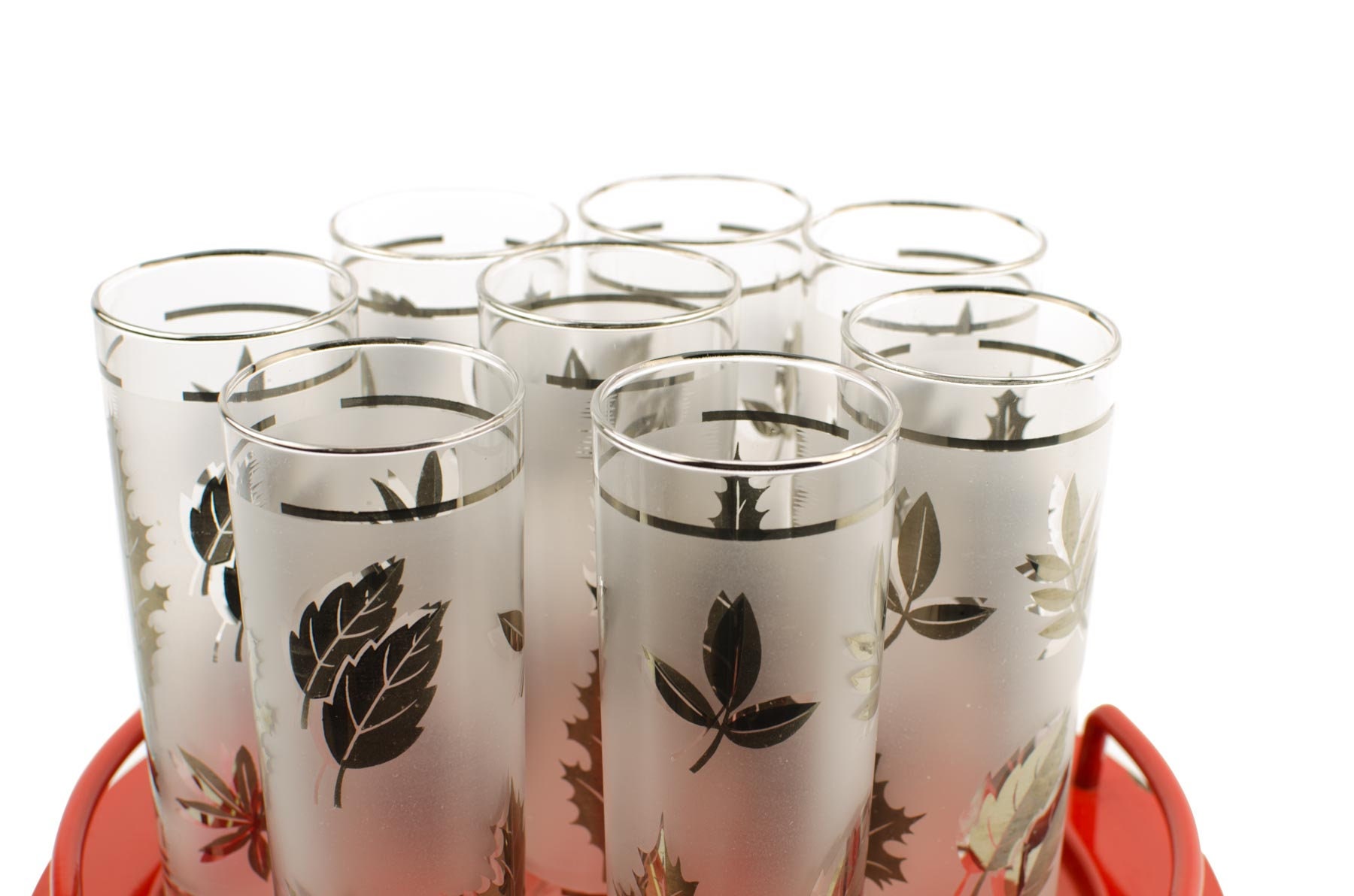 Libbey Rock Sharpe Silver Foliage Tom Collins Glasses, Long Island Ice