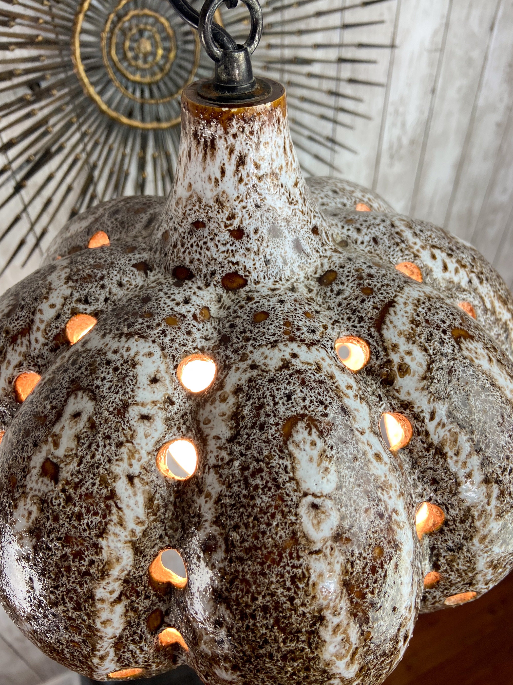 RESERVEDMid Century Ceramic Swag Lamp Mid Century Modern Swag Boho