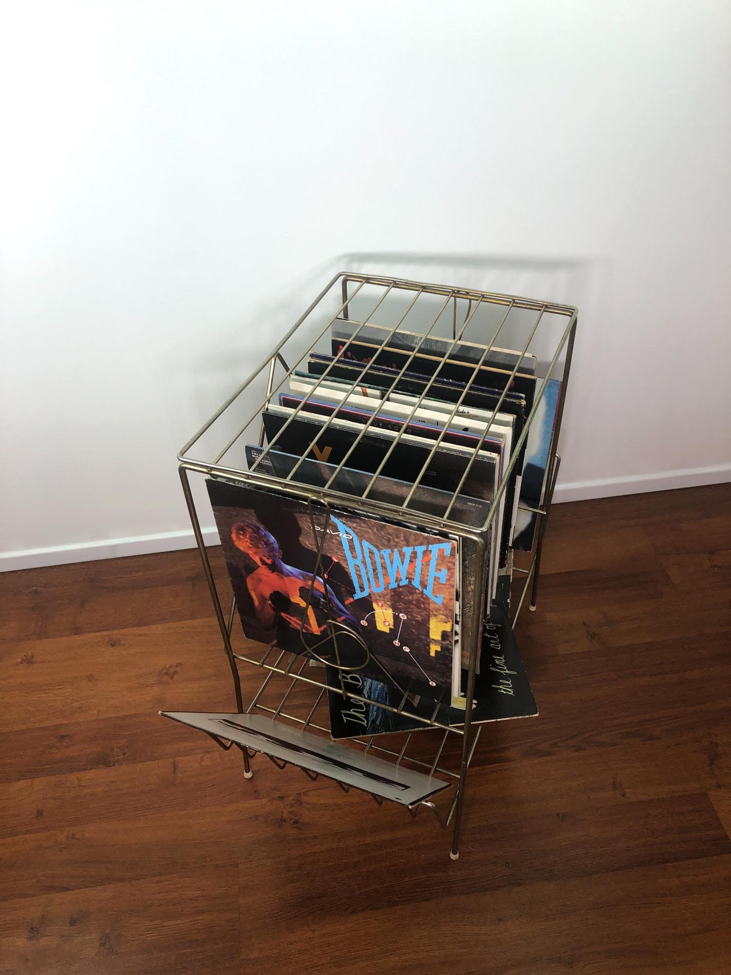 Mid Century Record Player Stand, Brass Plated Record Stand, Atomic