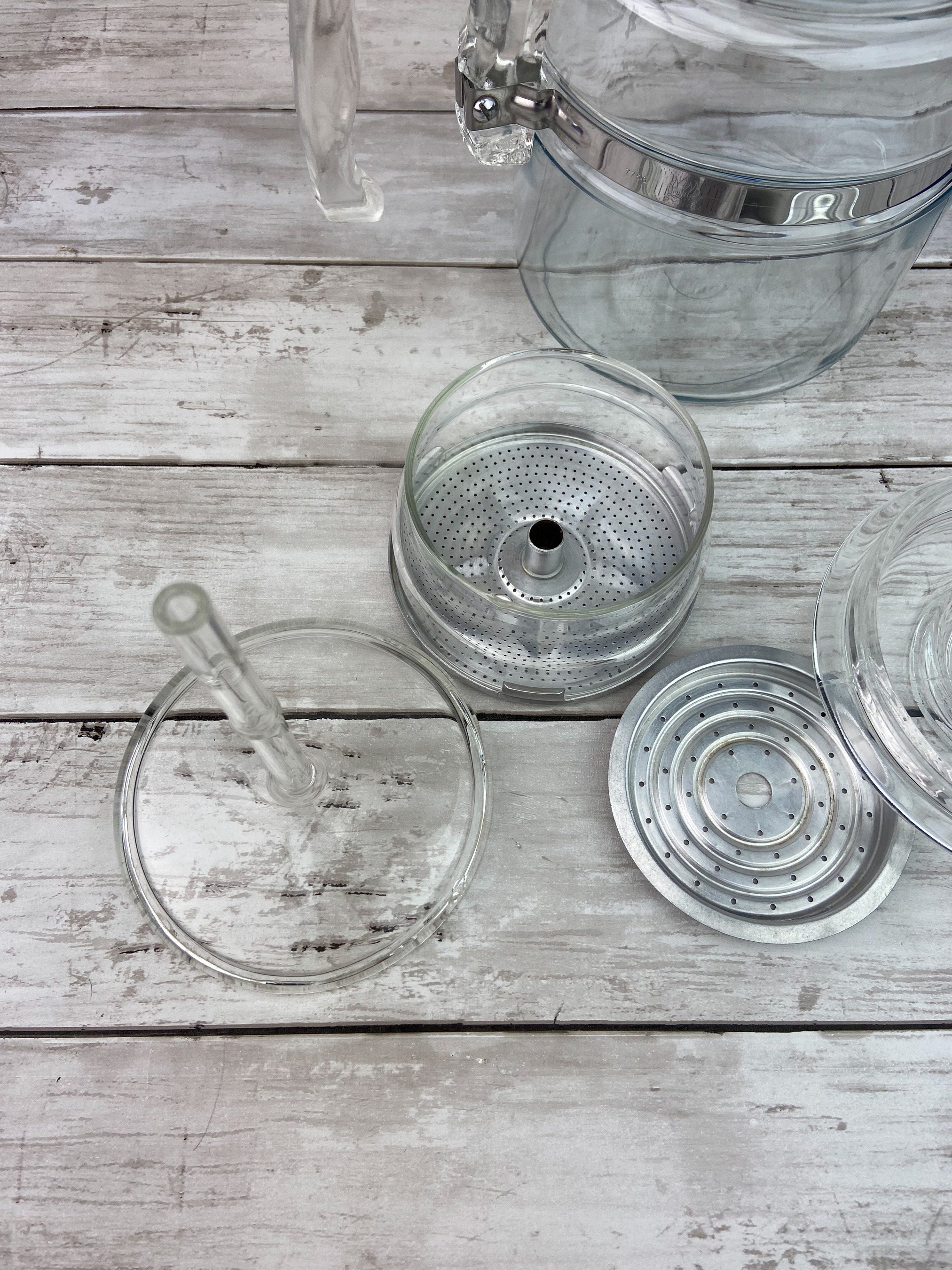 Pyrex 6 Cup Percolator Clear Glass Percolator 7756B Pyrex Flameware Percolator Coffee Percolator