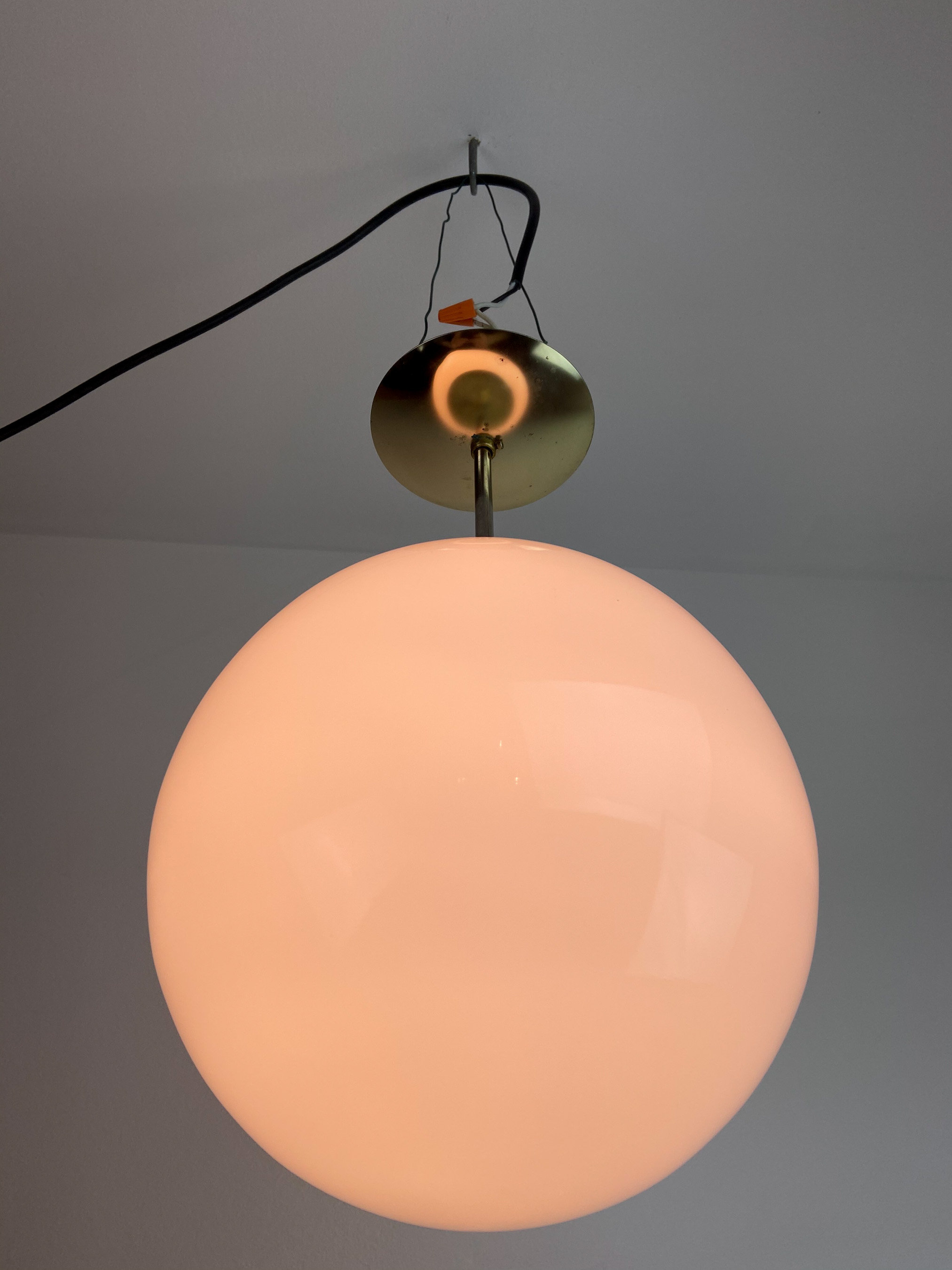 Mid Century Light Fixture. MCM Post Modern Ceiling Pendant Globe Light