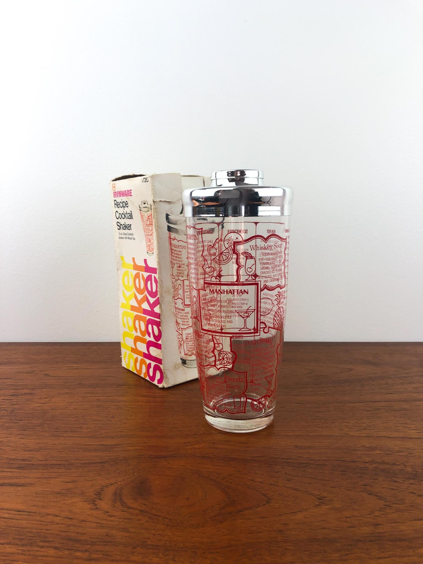 Irvinware Recipe Cocktail Shaker, Vintage Cocktail Shaker, Mid Century
