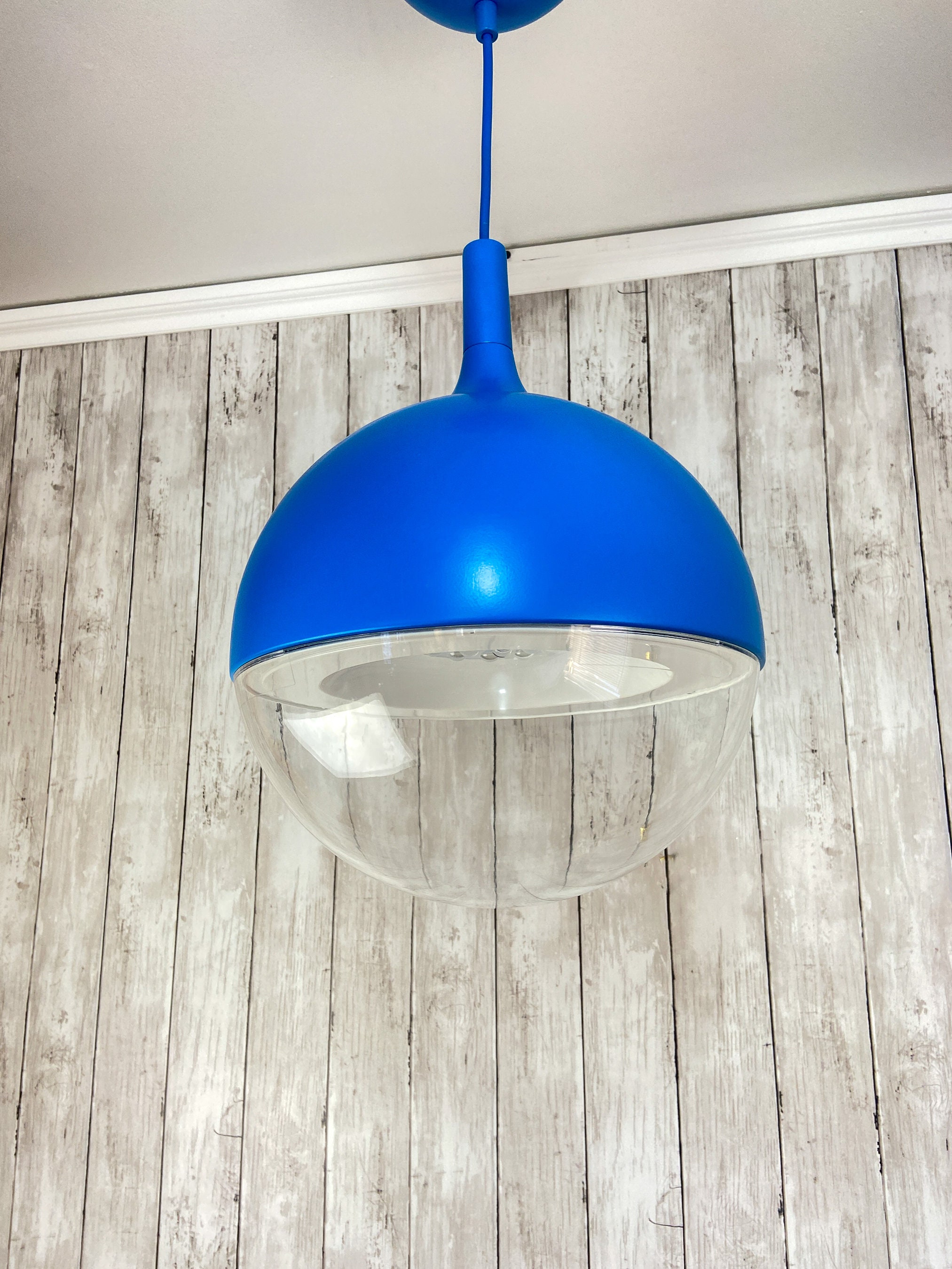 Vintage Ikea Light Blue Väster T1027 Pendant Led by K Hagberg M Hagberg