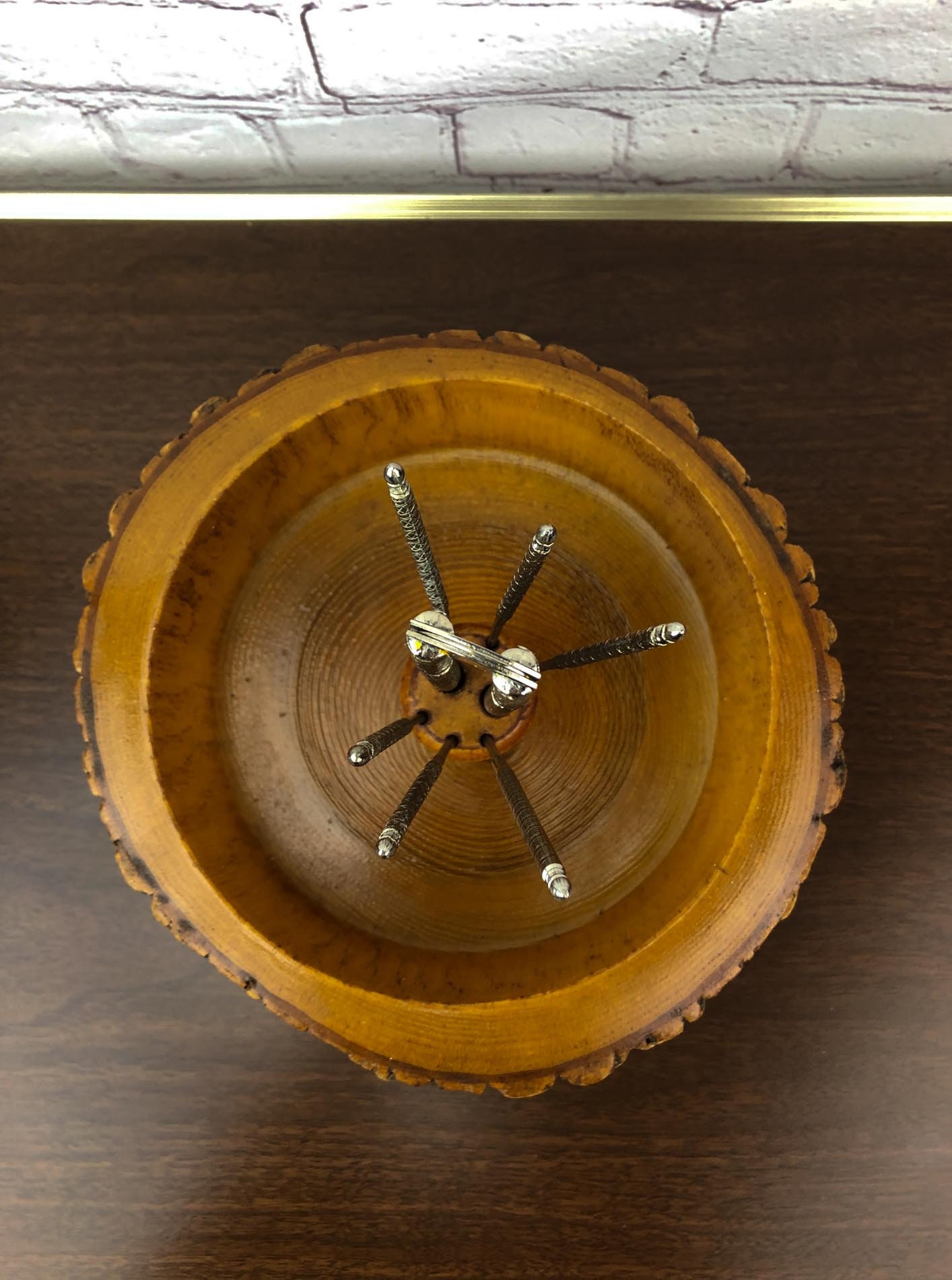 Vintage Wood Log Nut Bowl, Live Bark Edge Nut Bowl, Ellwood Rusticware