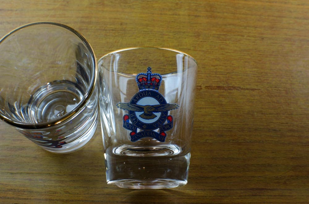 Royal Canadian Air Force Shot Glasses, Vintage RCAF Shot Glasses