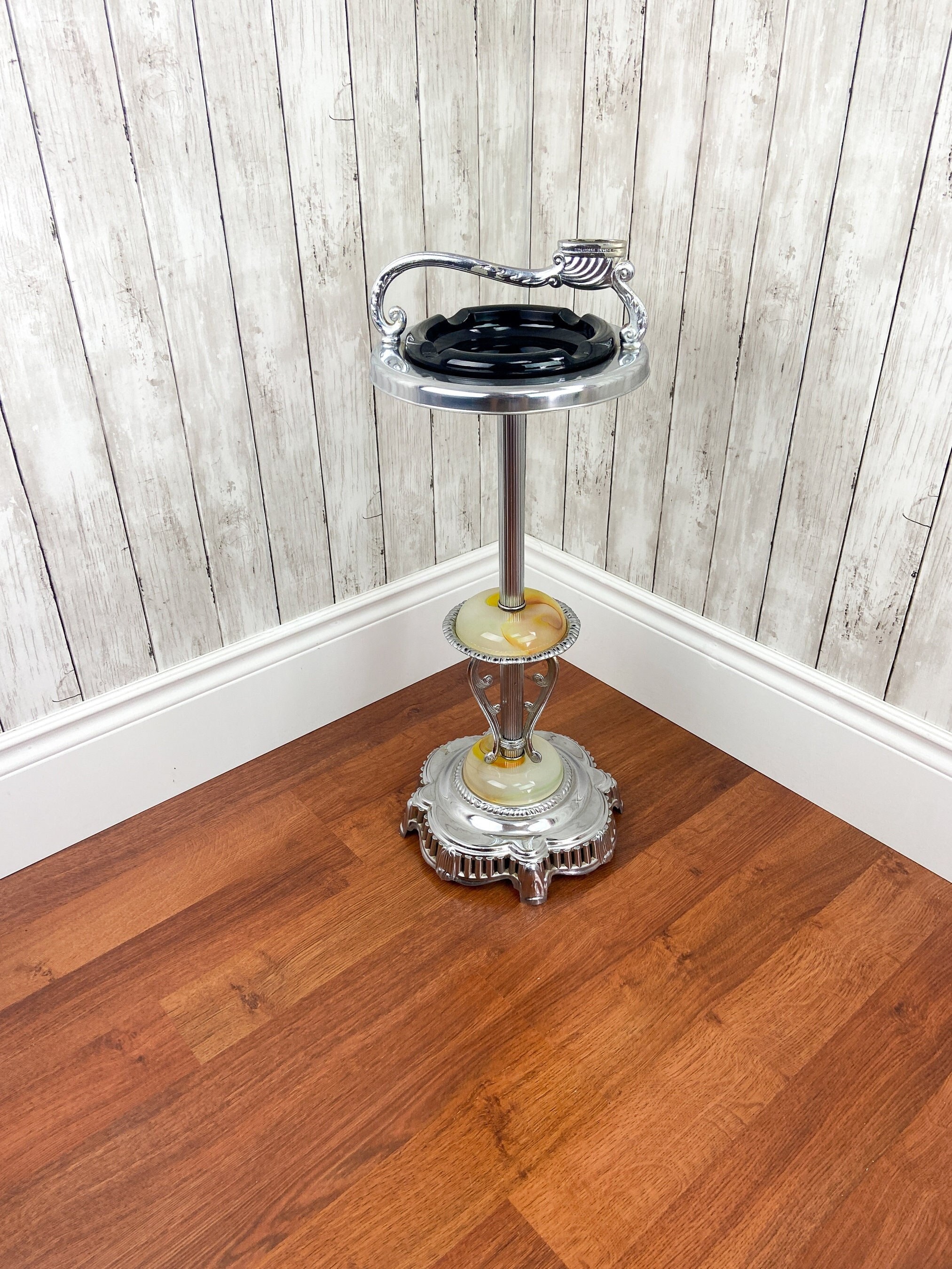 Vintage Standing Ashtray Vintage Chrome Ashtray Ashtray Stand Vintage