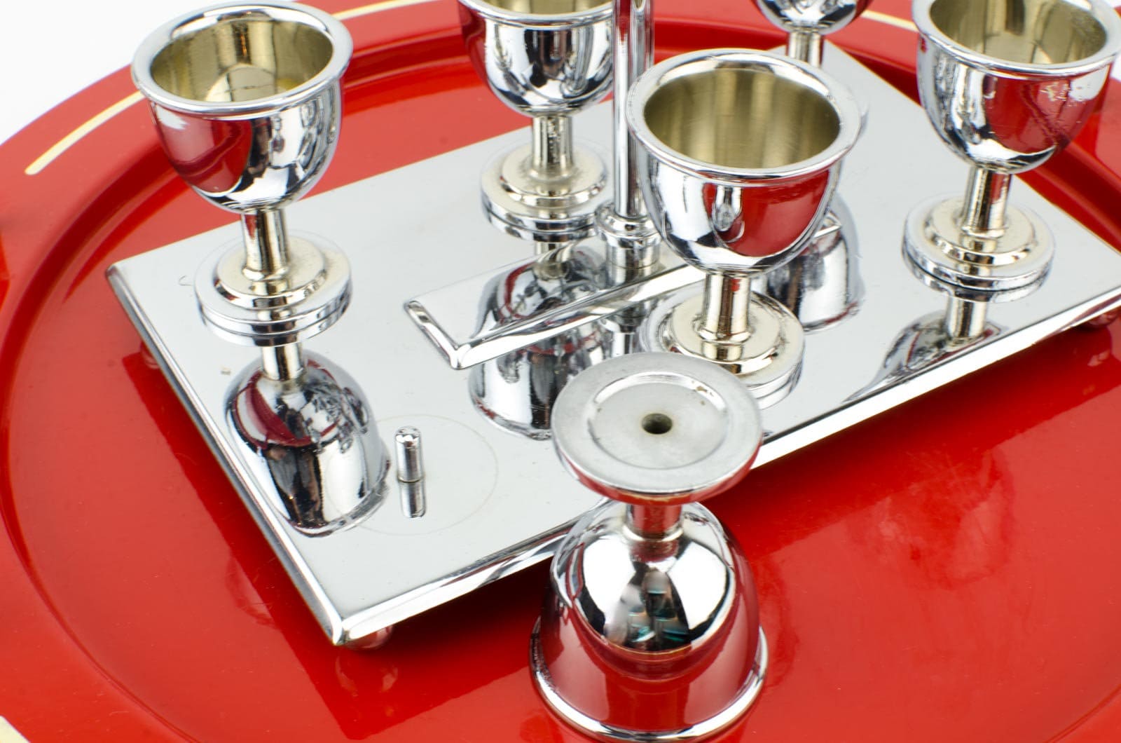 Vintage Metal Shot Glass Caddy England Shot Glass Caddy Mid Century Bar